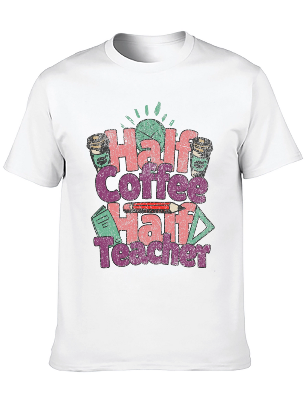 Half Coffee Half Teacher Graphic Tee