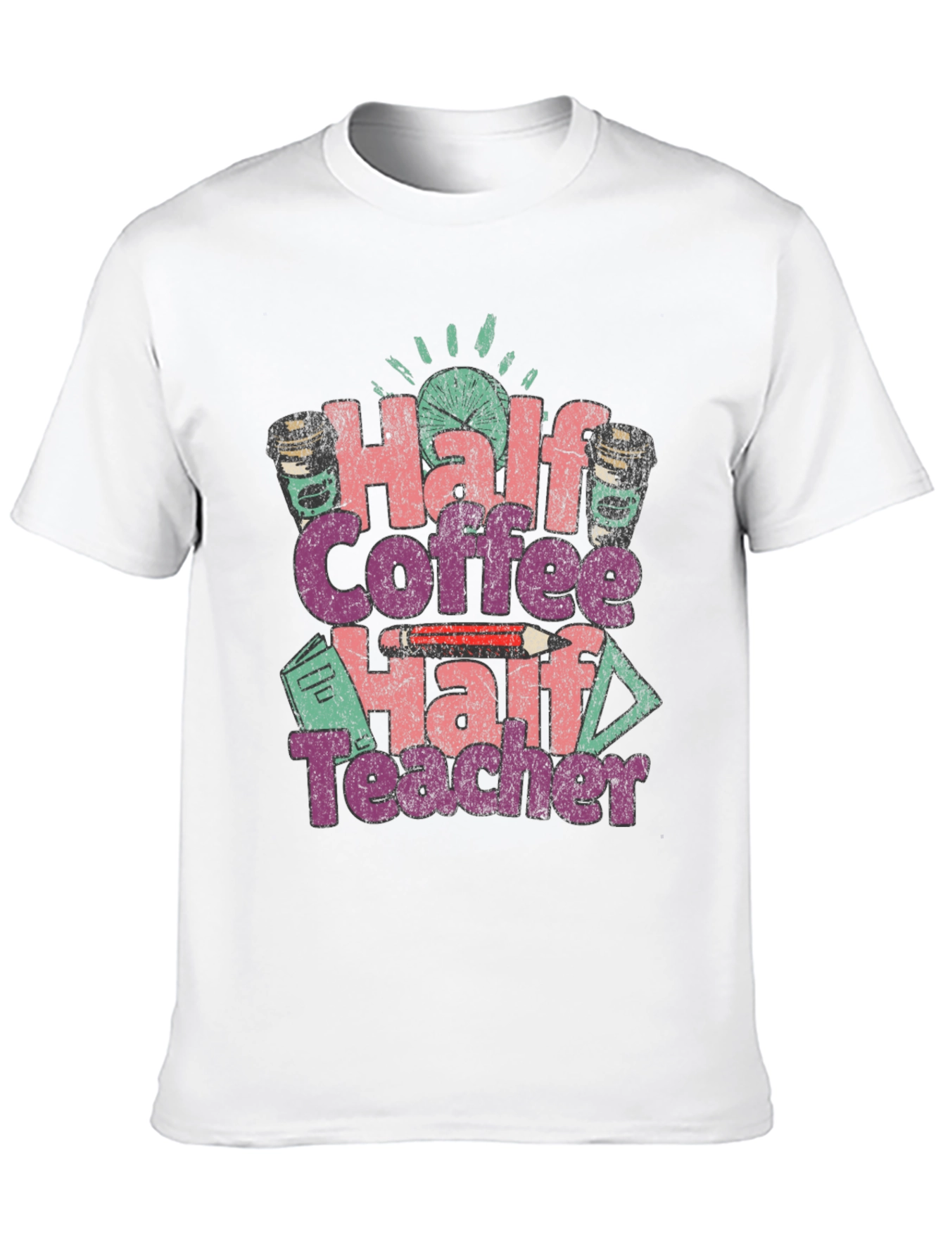 Half Coffee Half Teacher Graphic Tee