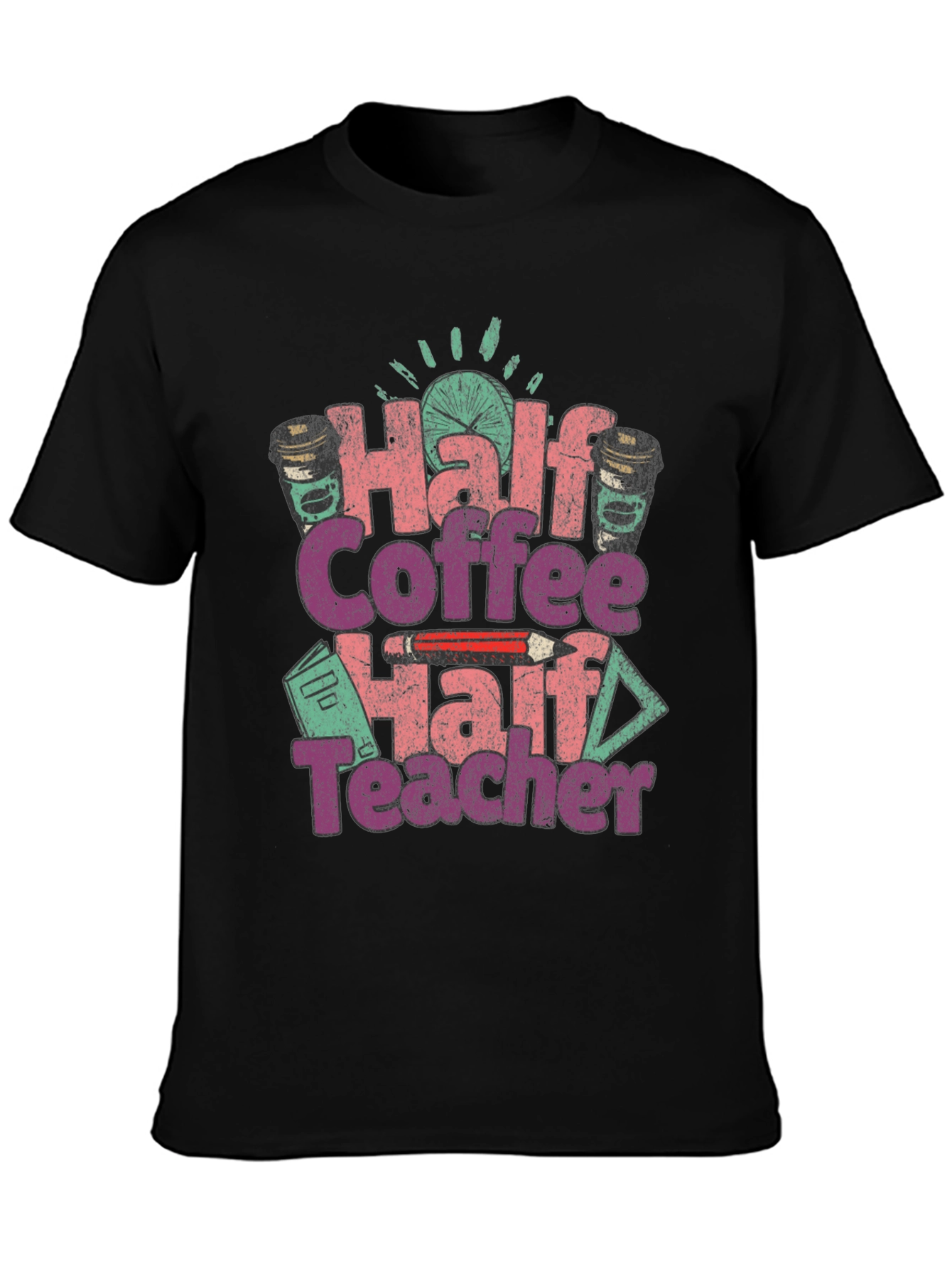 Half Coffee Half Teacher Graphic Tee