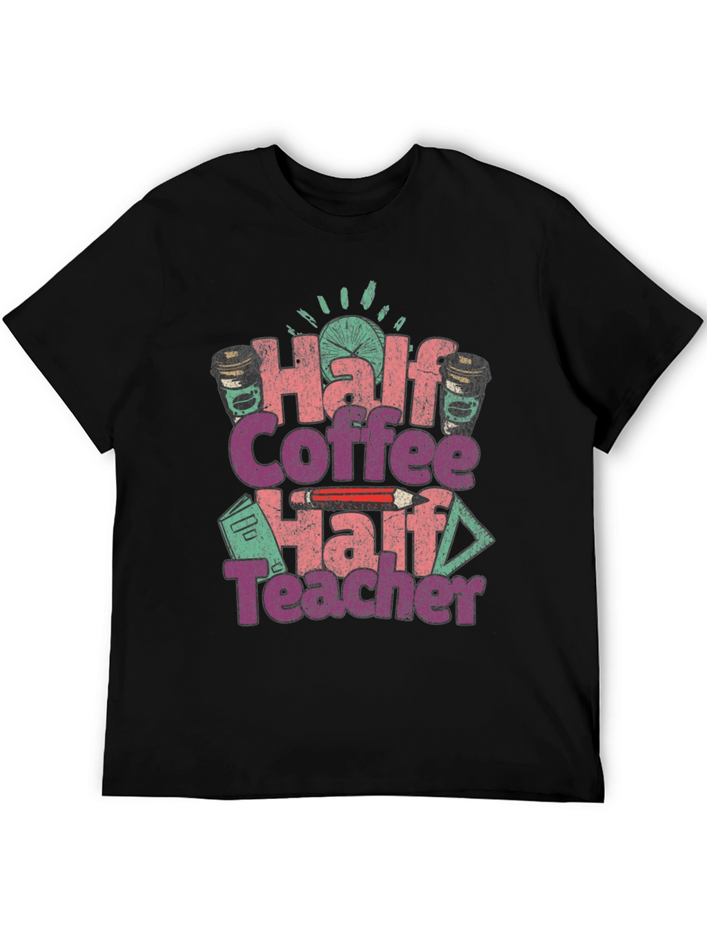 Half Coffee Half Teacher Graphic Tee