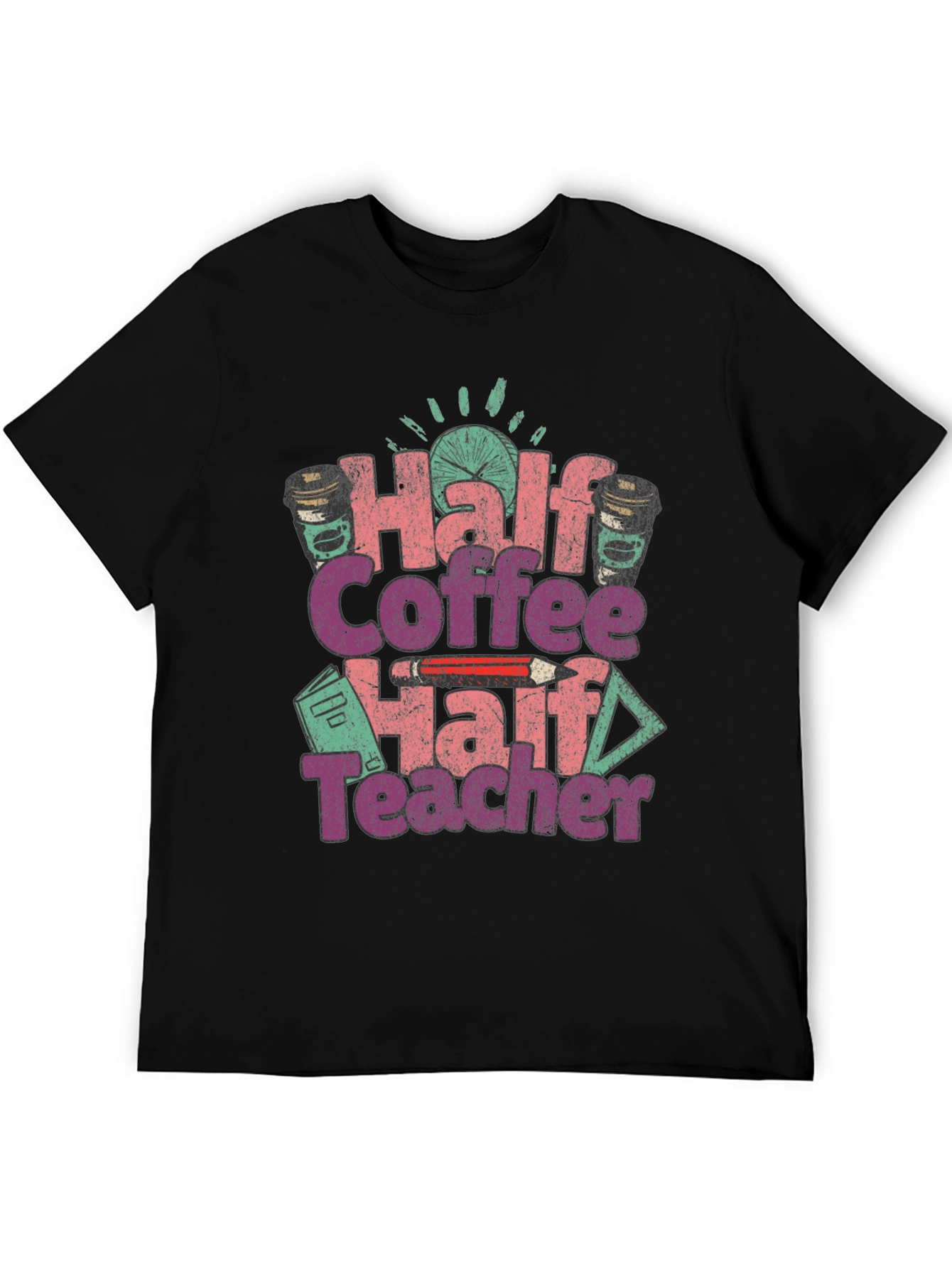 Half Coffee Half Teacher Graphic Tee