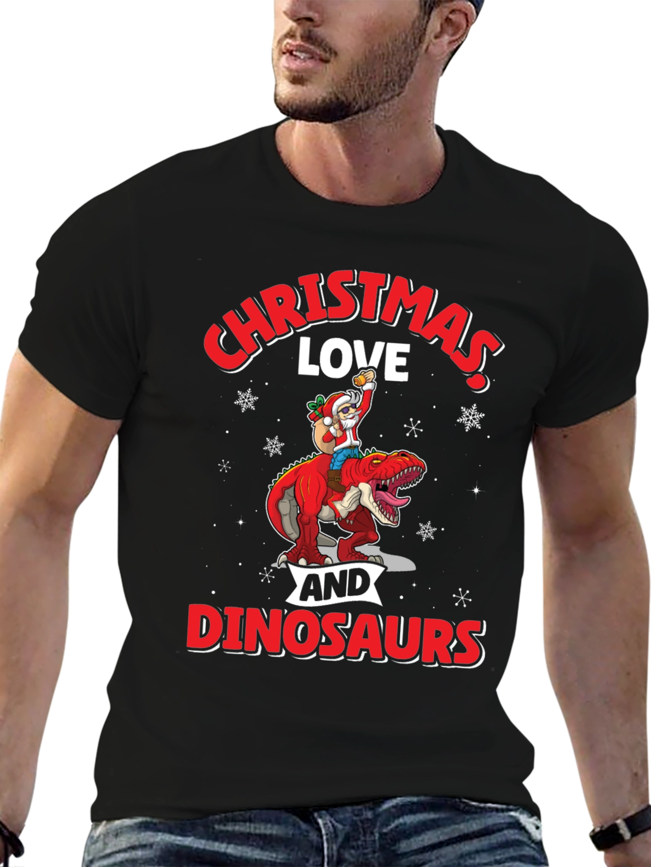 Christmas Love and Dinosaurs T-Shirt