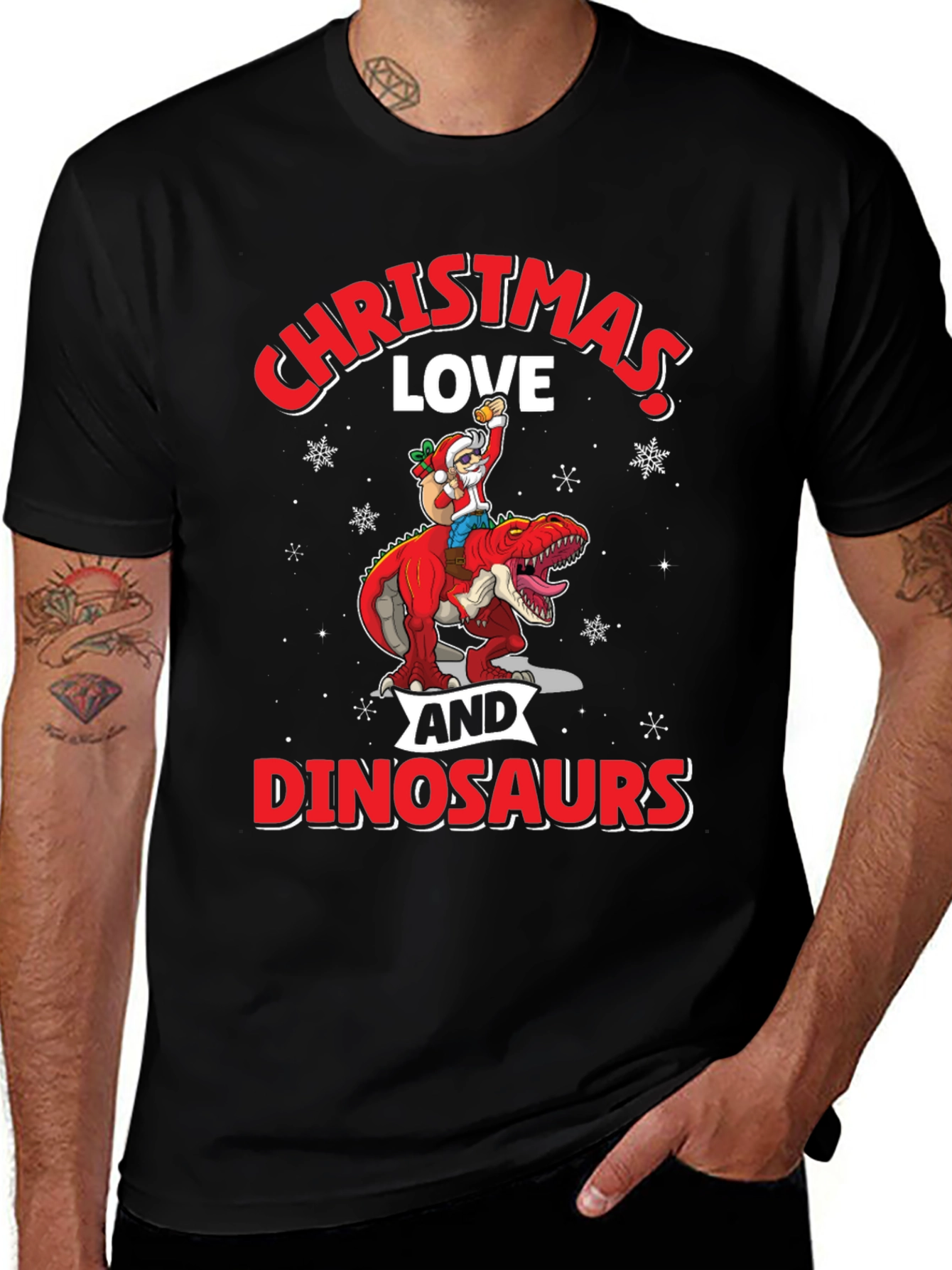 Christmas Love and Dinosaurs T-Shirt