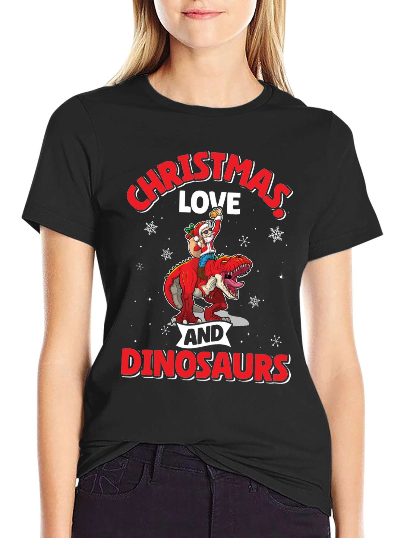 Christmas Love and Dinosaurs T-Shirt