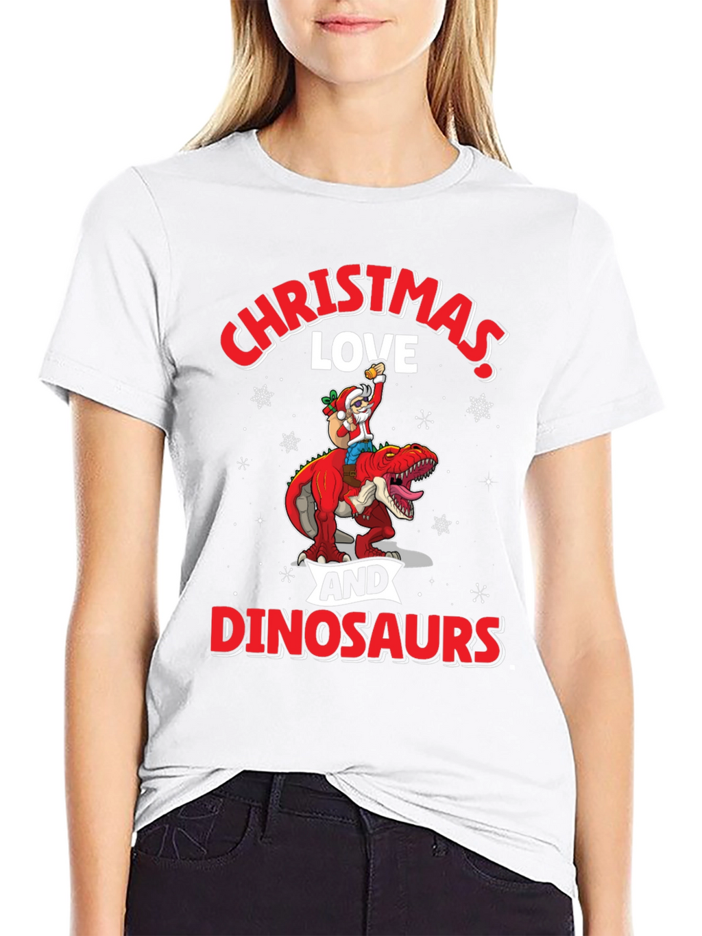 Christmas Love and Dinosaurs T-Shirt