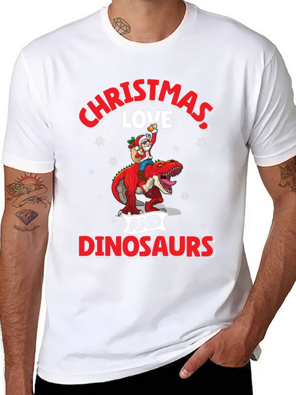 Christmas Love and Dinosaurs T-Shirt