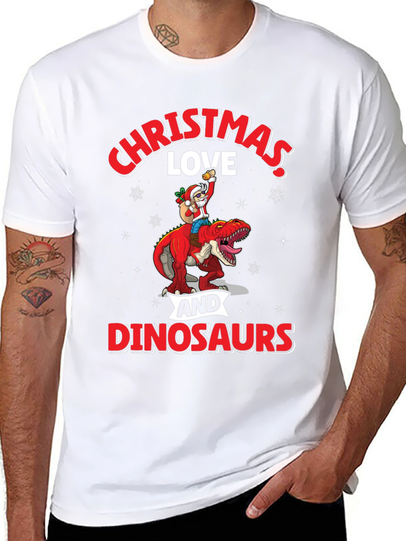Christmas Love and Dinosaurs T-Shirt