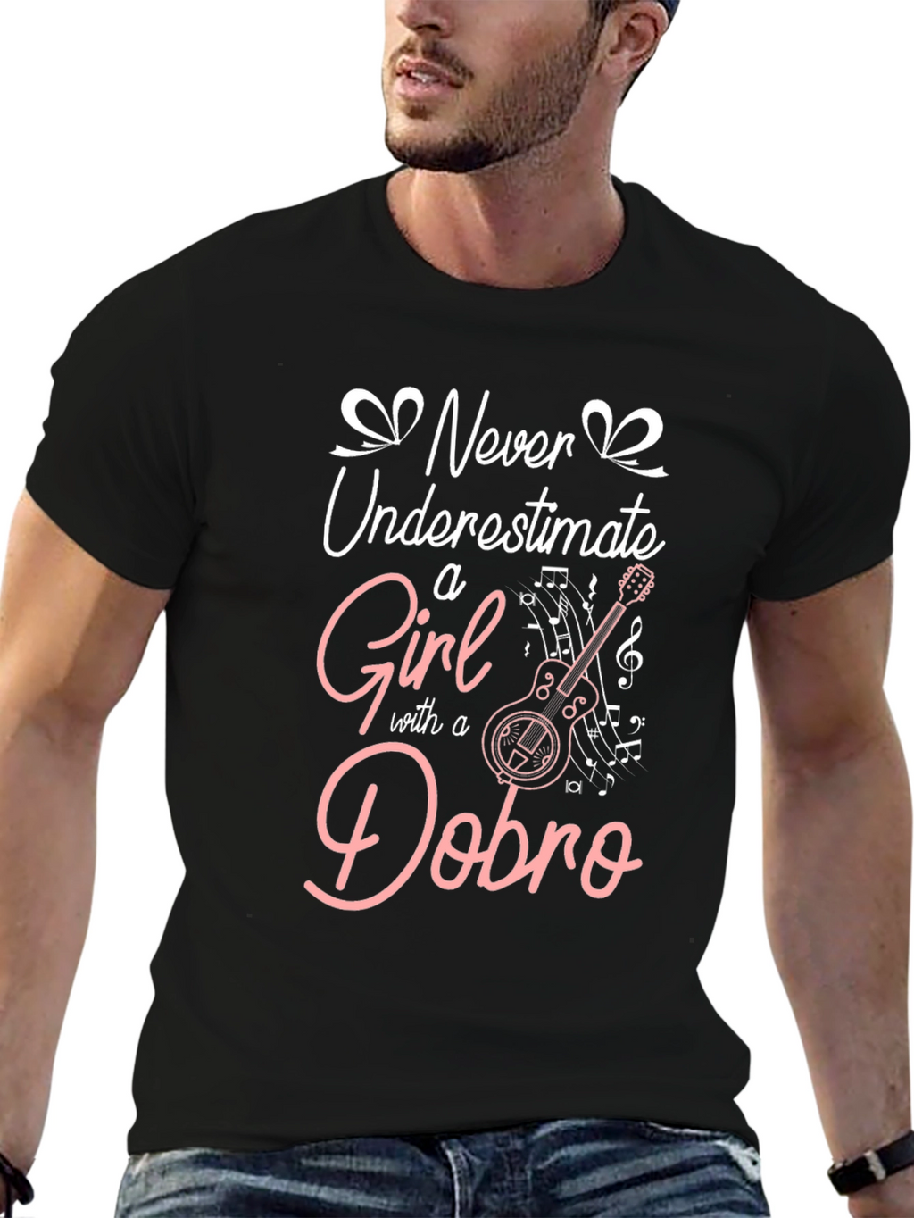 Never Underestimate a Girl with a Dobro T-Shirt