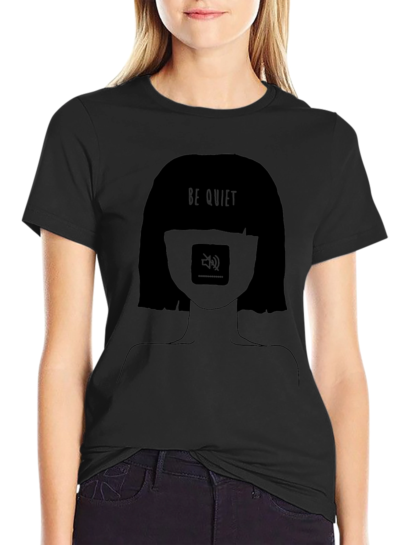 Be Quiet Graphic Tee - Stylish & Unique Black T-Shirt