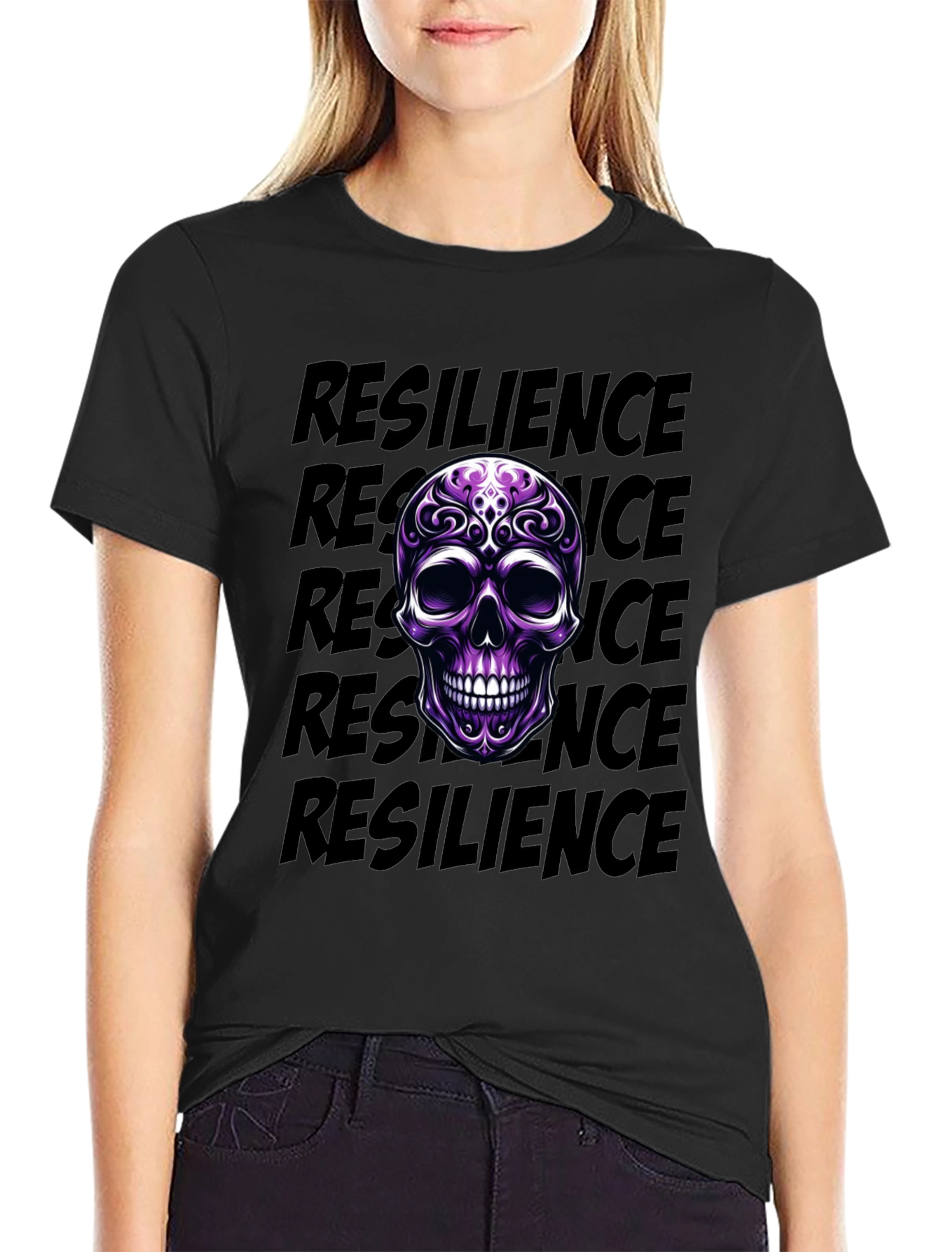 Resilience Skull Graphic T-Shirt