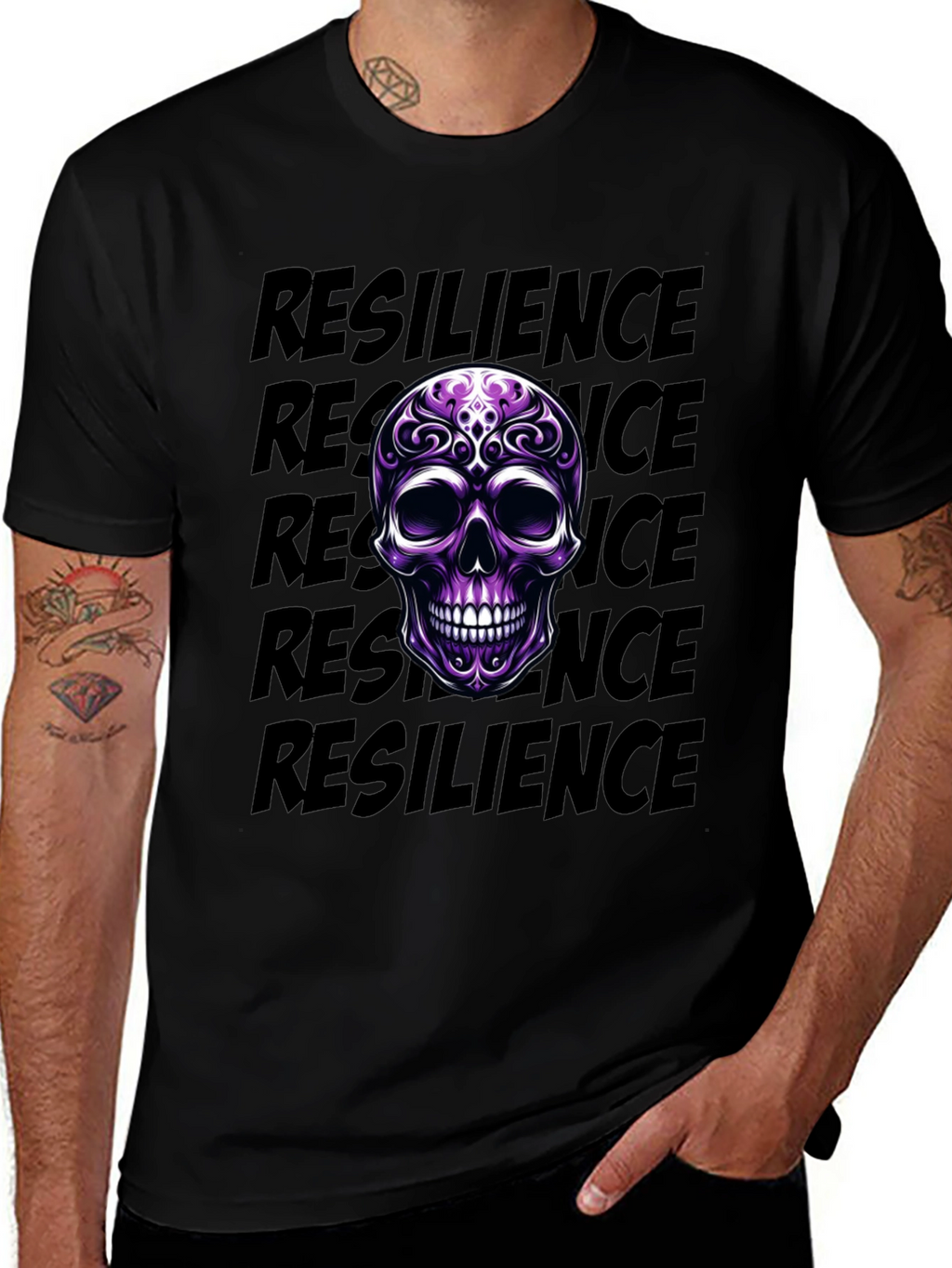 Resilience Skull Graphic T-Shirt