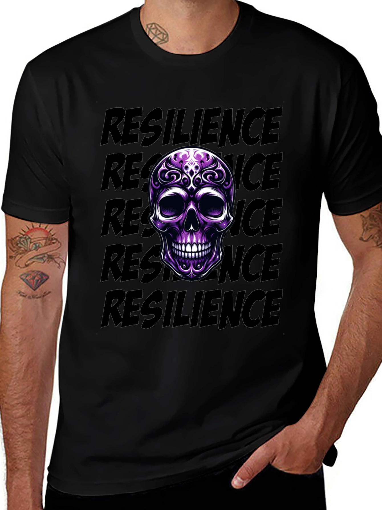 Resilience Skull Graphic T-Shirt