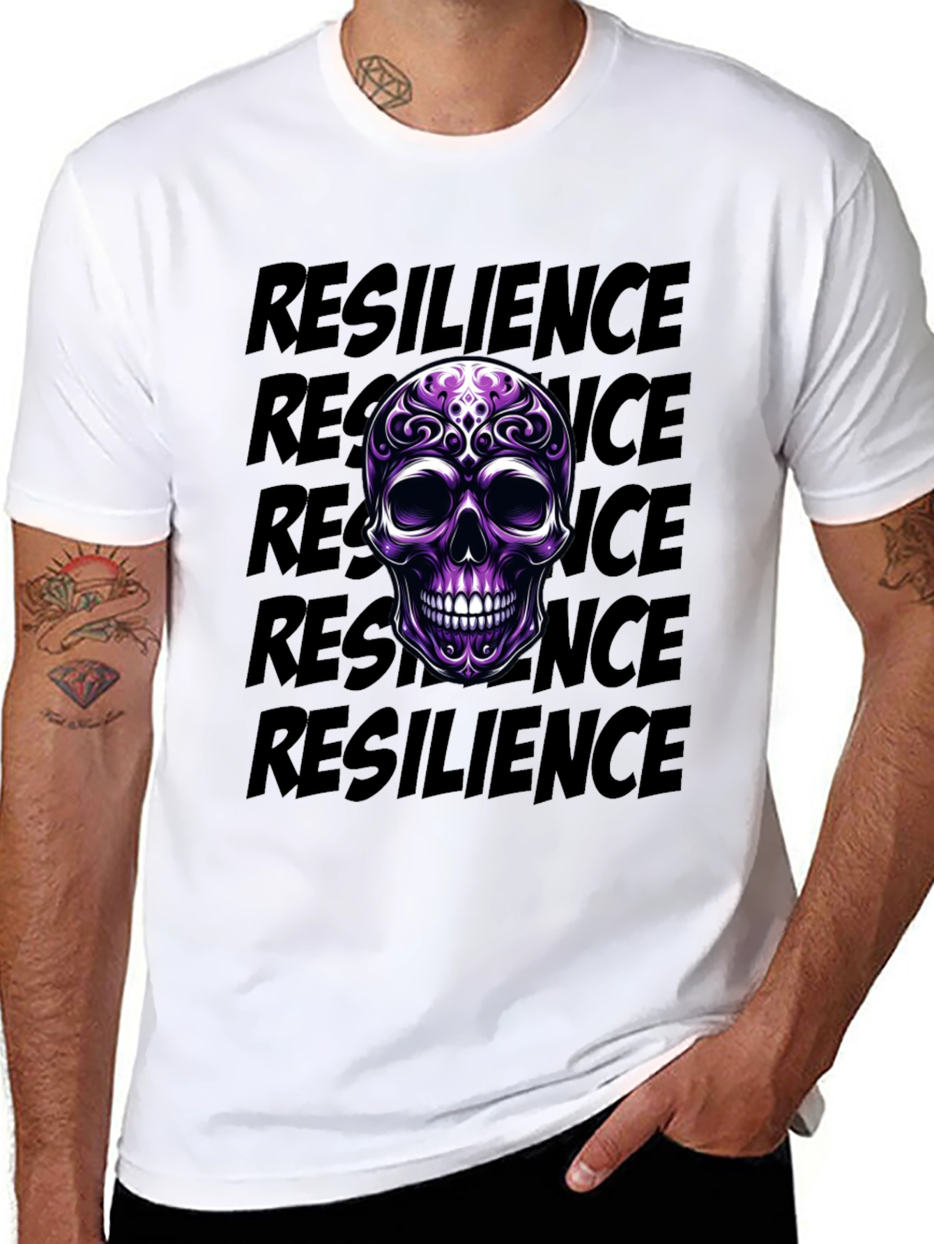 Resilience Skull Graphic T-Shirt
