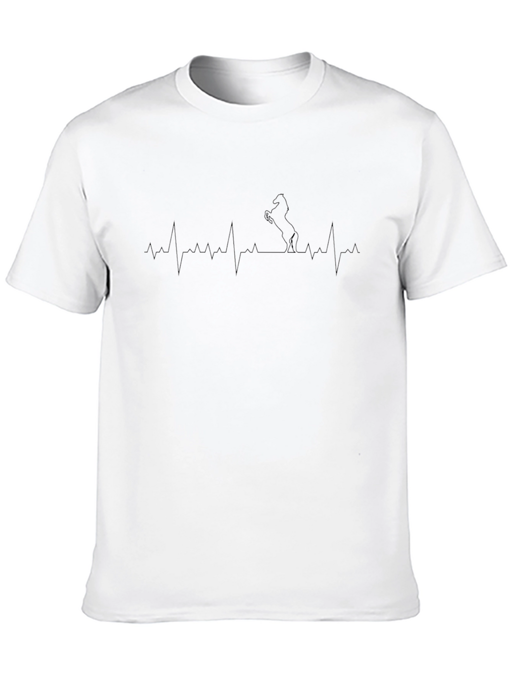 Heartbeat Horse Graphic T-Shirt - Black