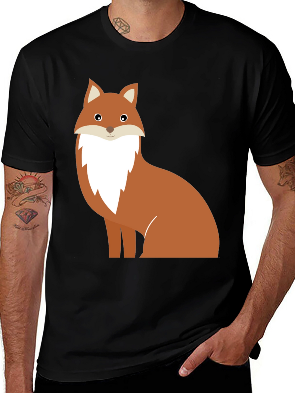 Fox Graphic Tee - Unisex Black T-Shirt