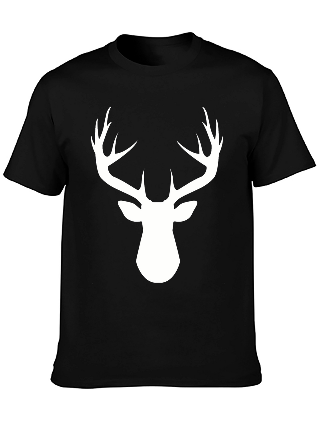 Deer Antler Graphic Tee - Black Cotton Blend