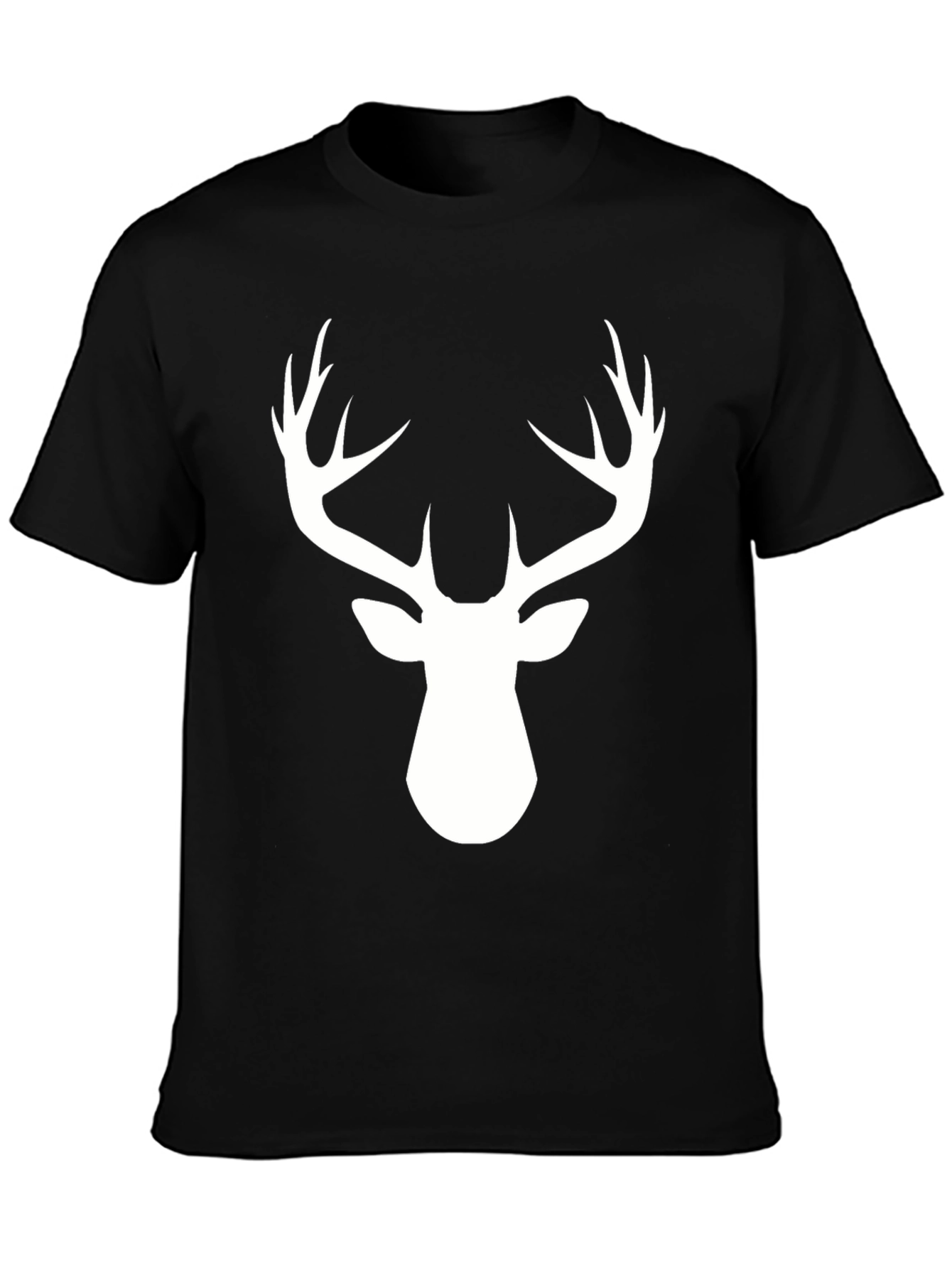 Deer Antler Graphic Tee - Black Cotton Blend