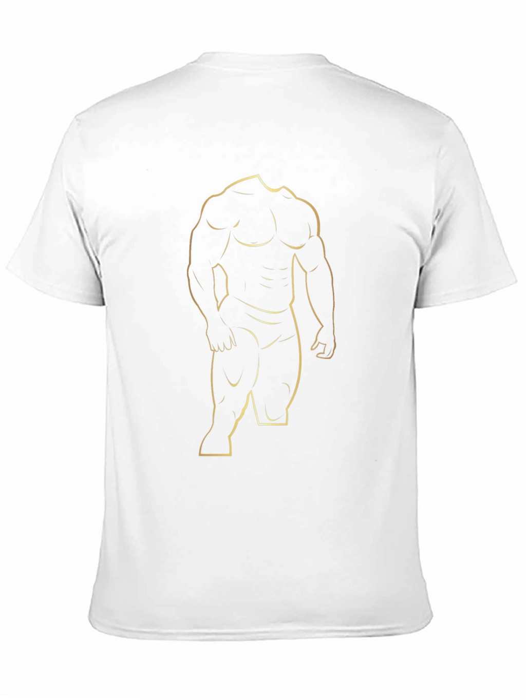 Mens Black T-Shirt with Gold Bodybuilder Design