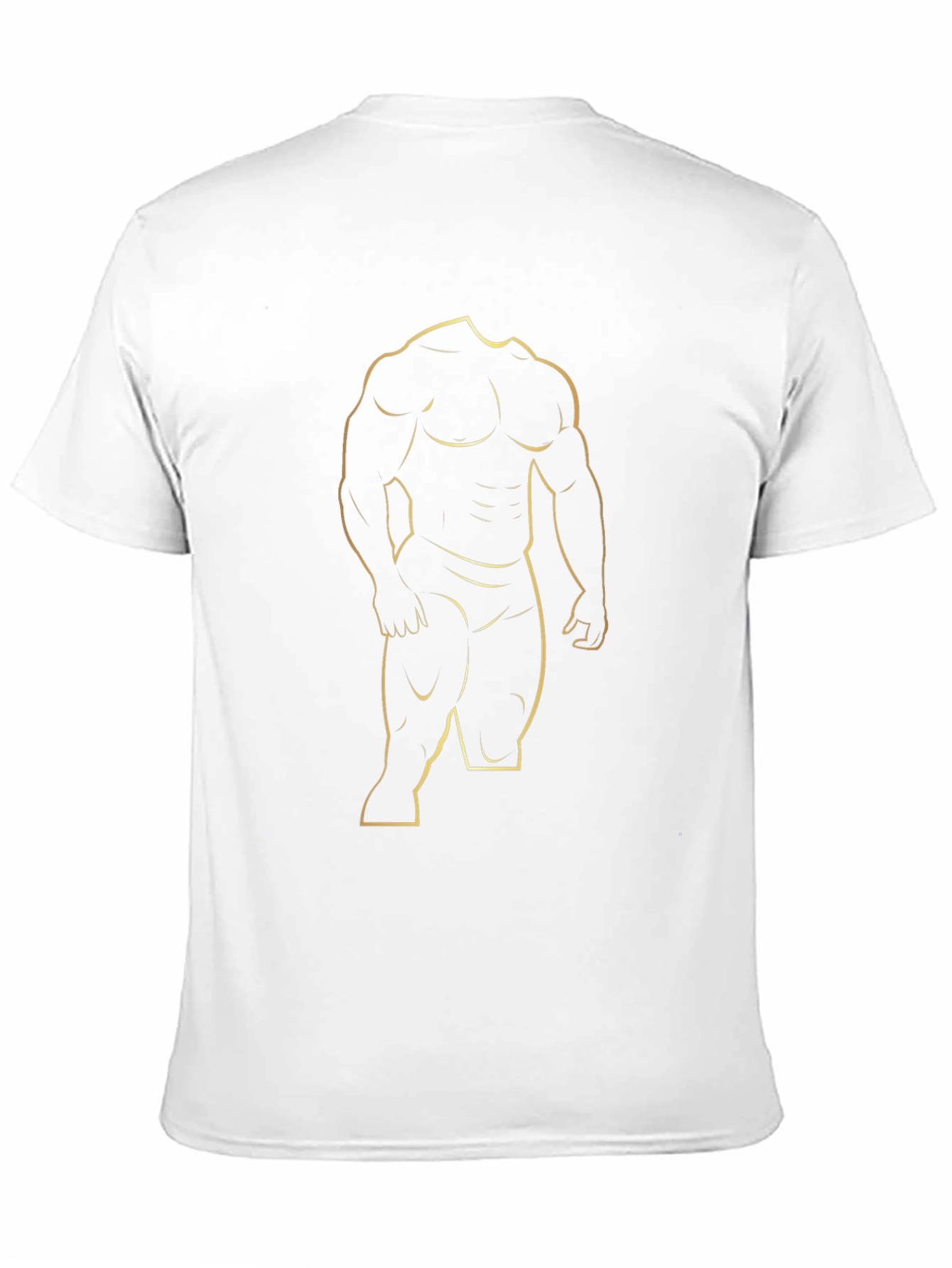 Mens Black T-Shirt with Gold Bodybuilder Design