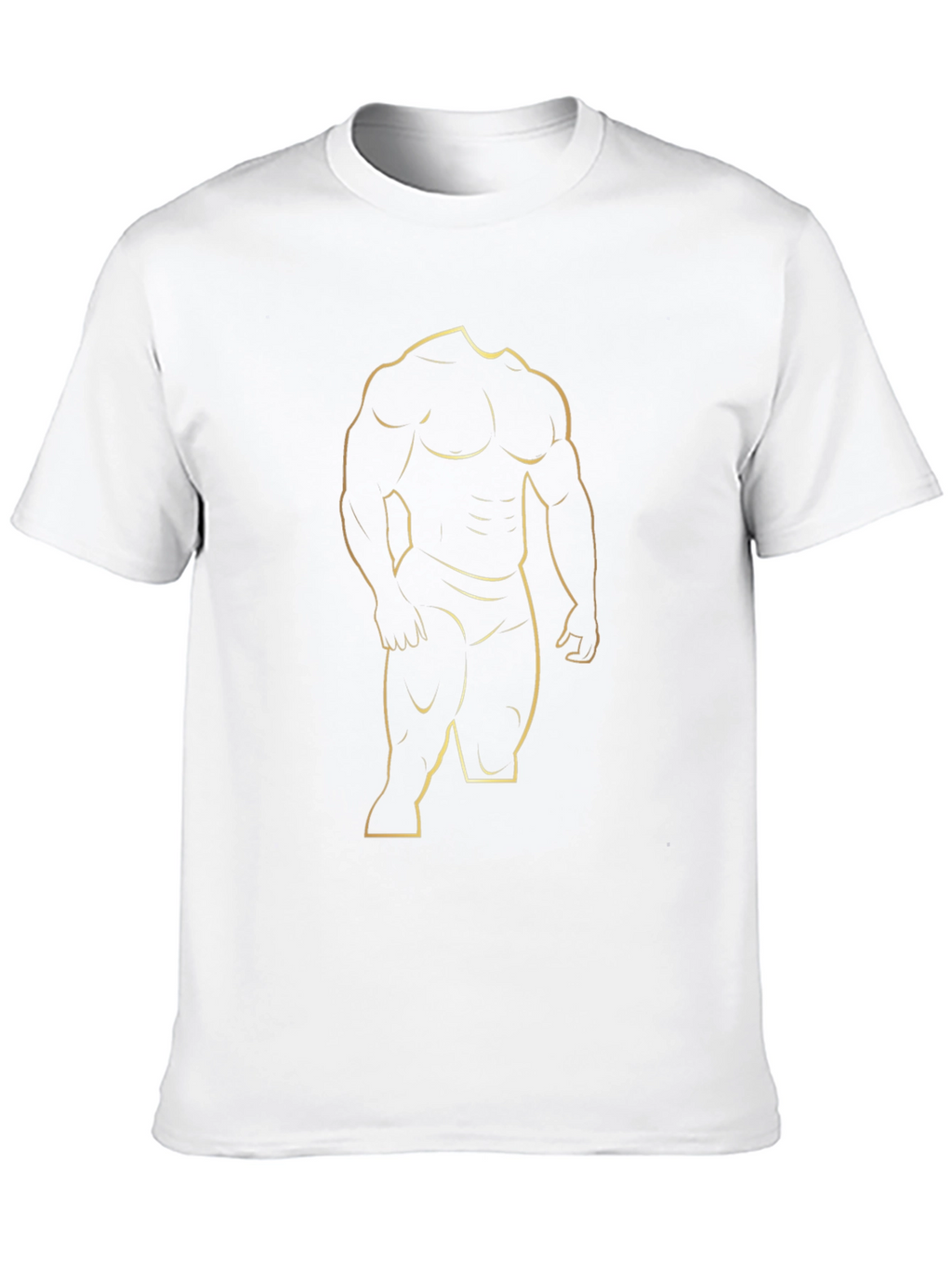 Mens Black T-Shirt with Gold Bodybuilder Design