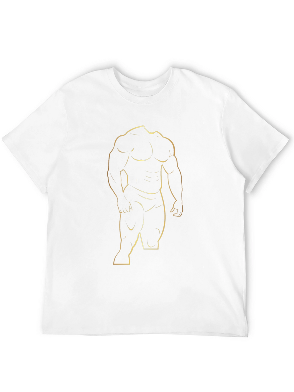 Mens Black T-Shirt with Gold Bodybuilder Design