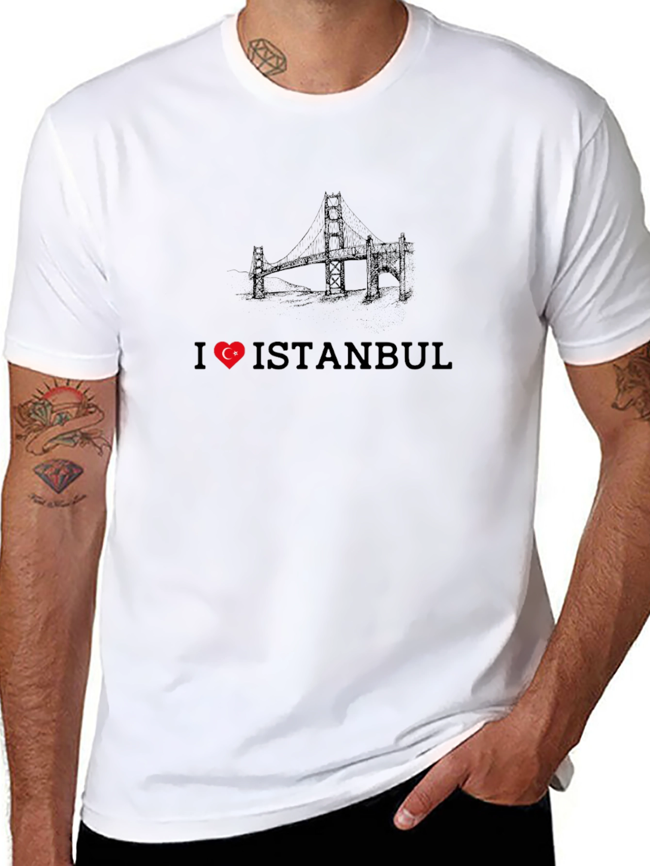 I Love Istanbul Black Graphic Tee
