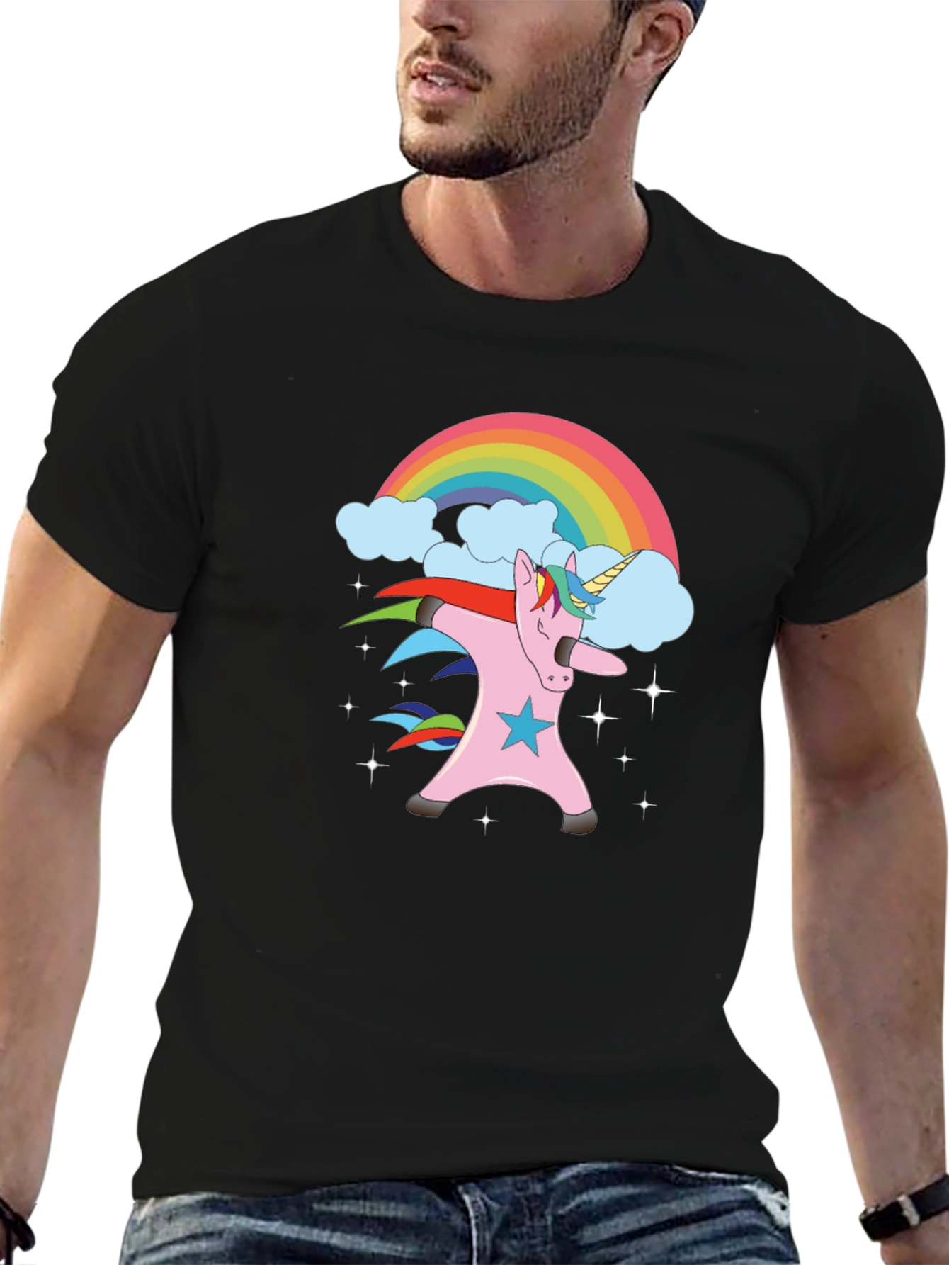 Unicorn Dabbing Rainbow T-Shirt | Trendy Graphic Tee