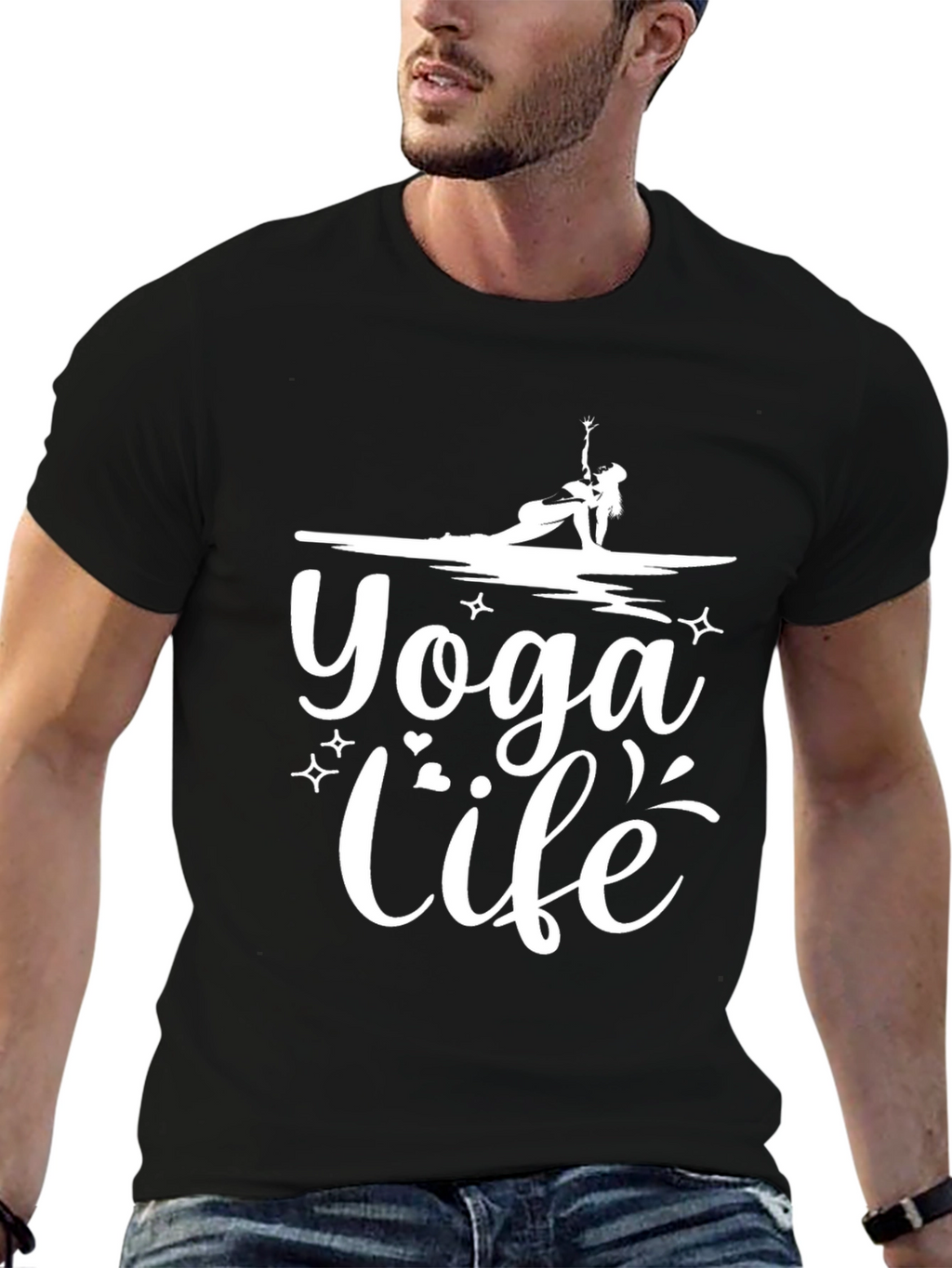 Yoga Life Graphic T-Shirt - Black Casual Wear