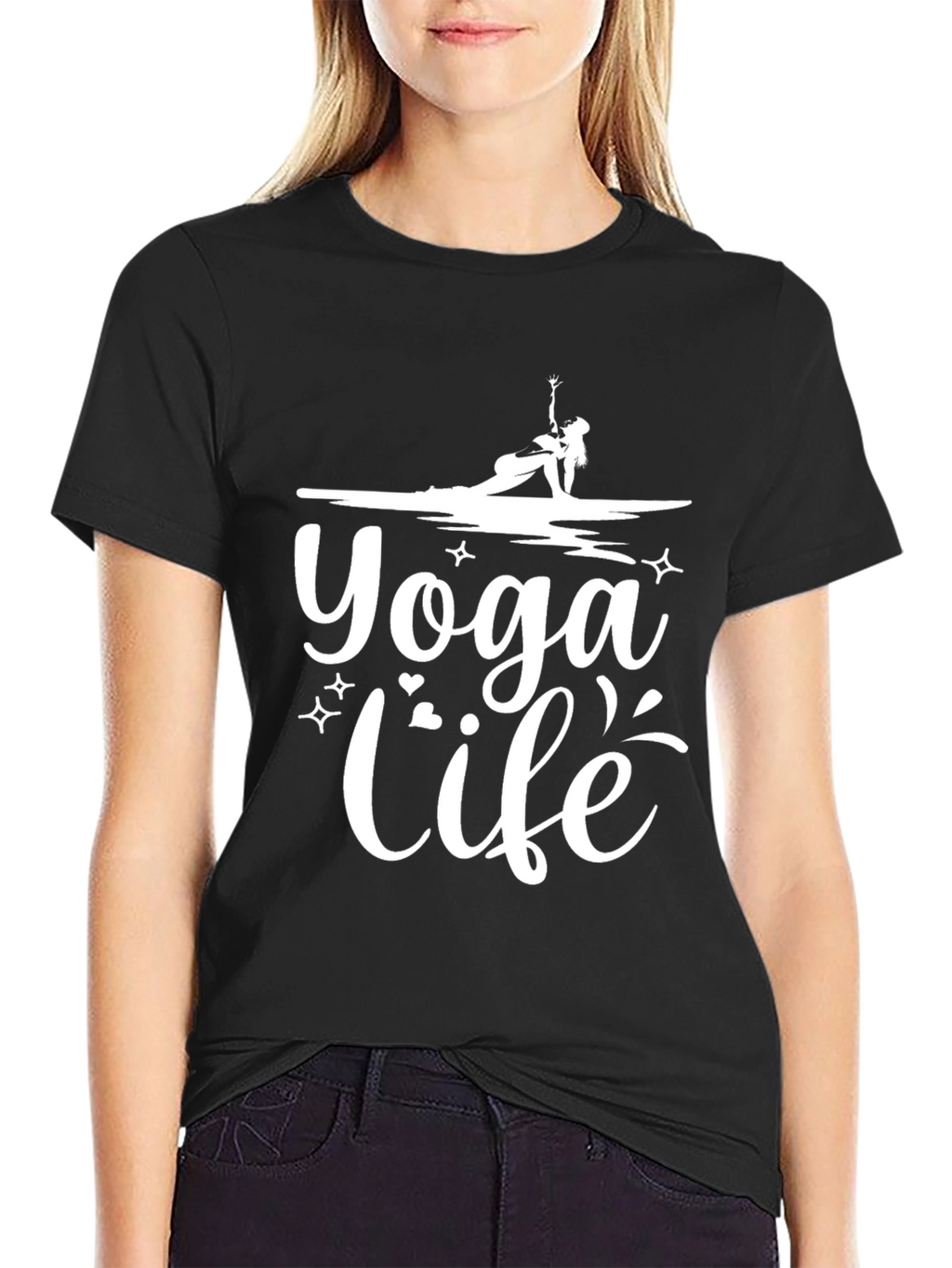 Yoga Life Graphic T-Shirt - Black Casual Wear