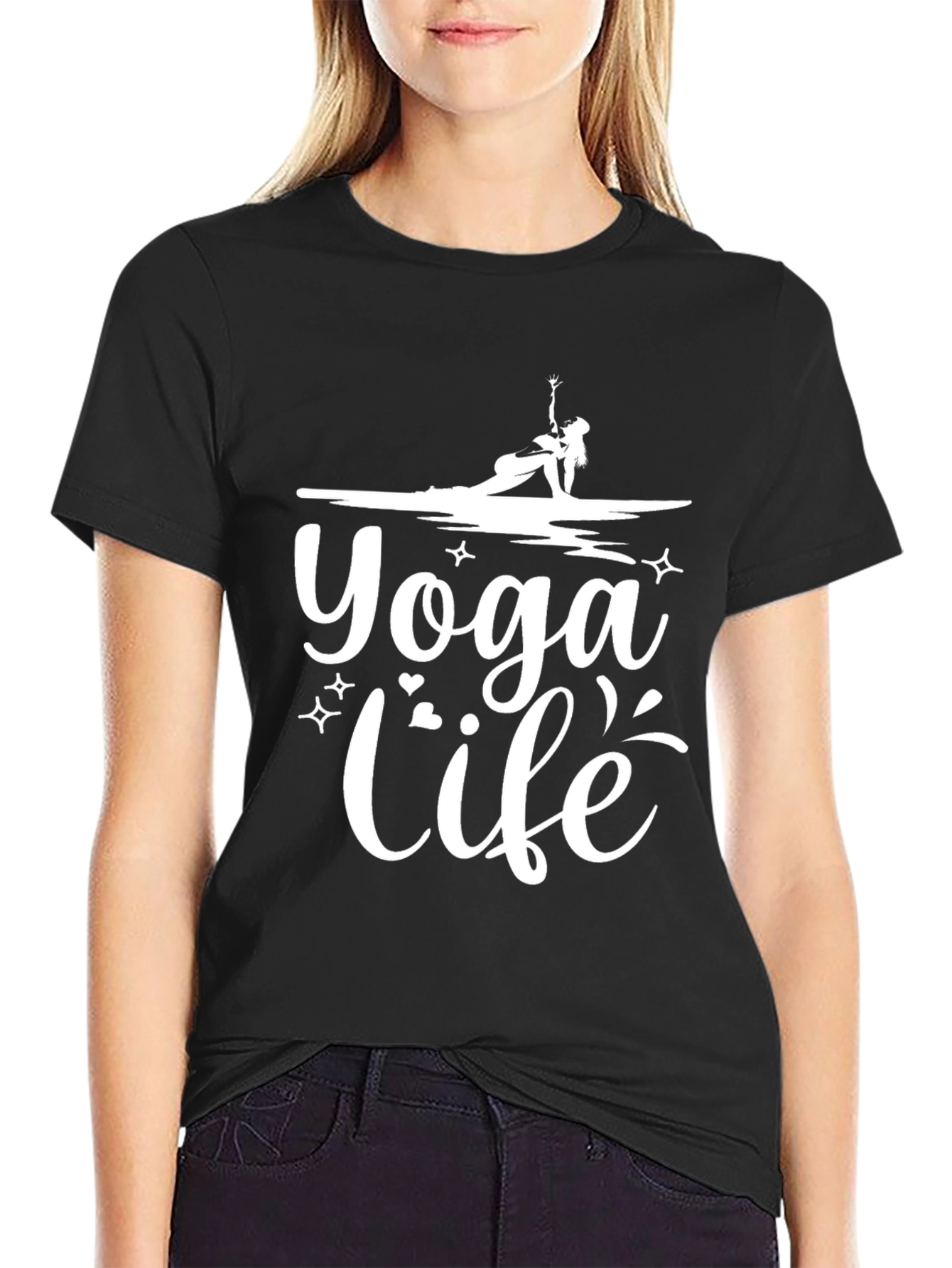 Yoga Life Graphic T-Shirt - Black Casual Wear