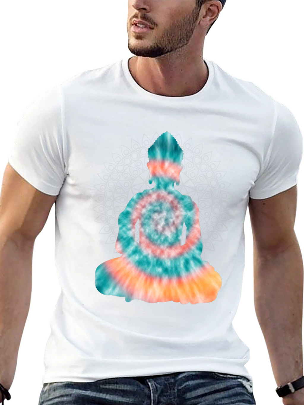 Tie Dye Buddha Graphic Tee - Black