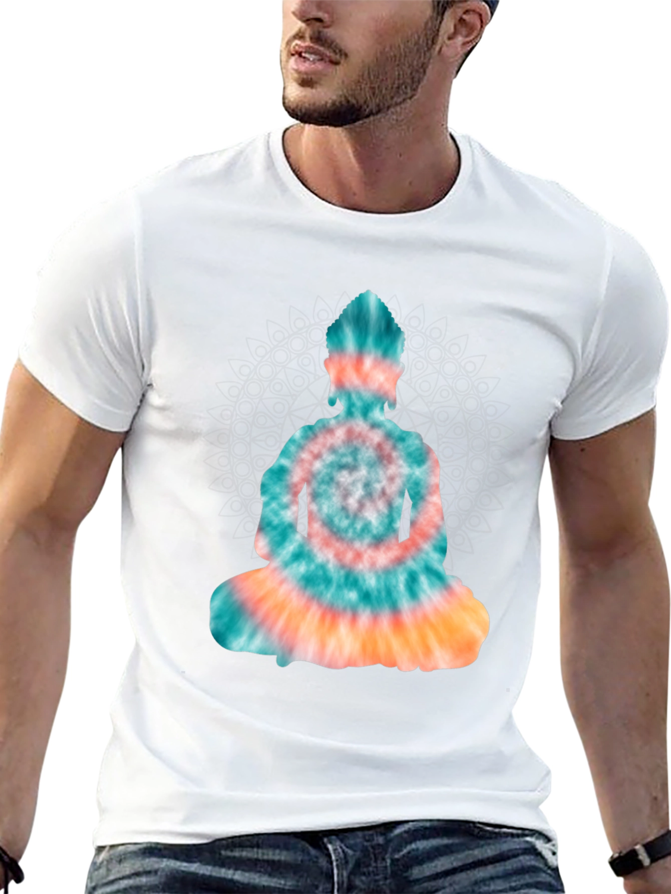 Tie Dye Buddha Graphic Tee - Black