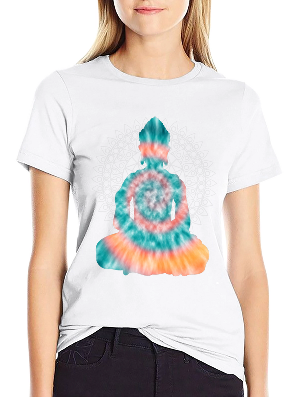 Tie Dye Buddha Graphic Tee - Black