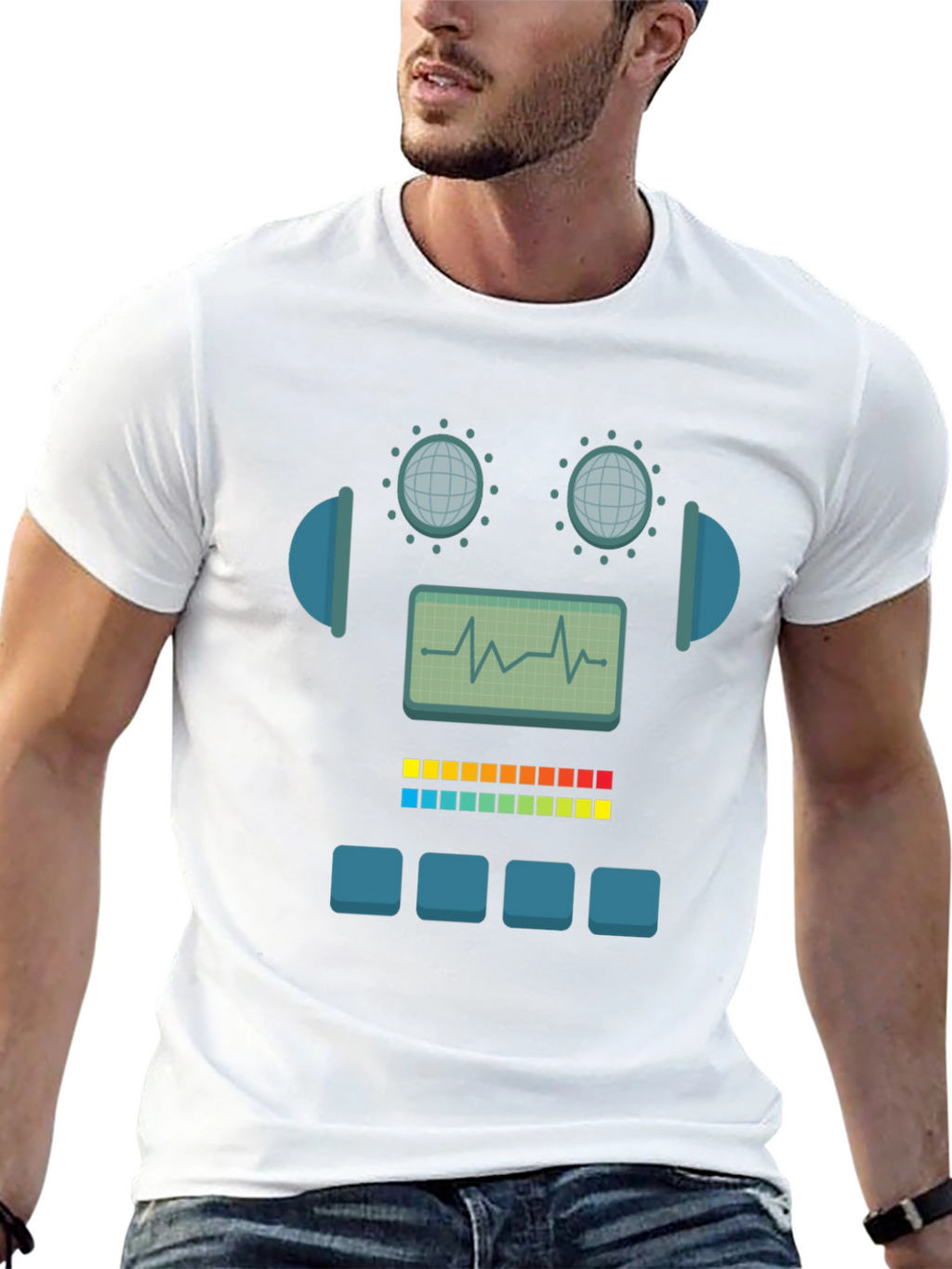 Robot Graphic Tee - Geek Chic Style