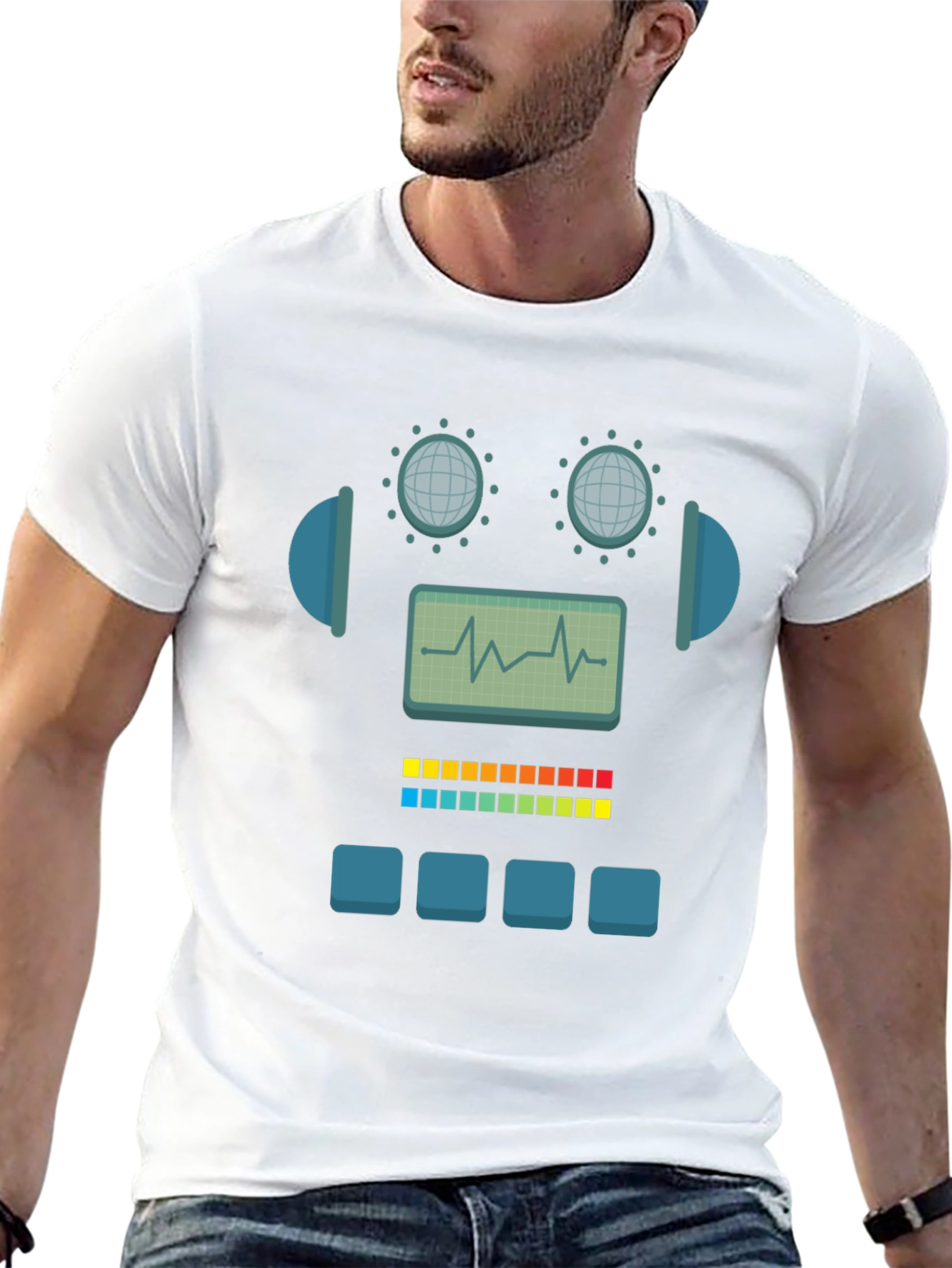 Robot Graphic Tee - Geek Chic Style