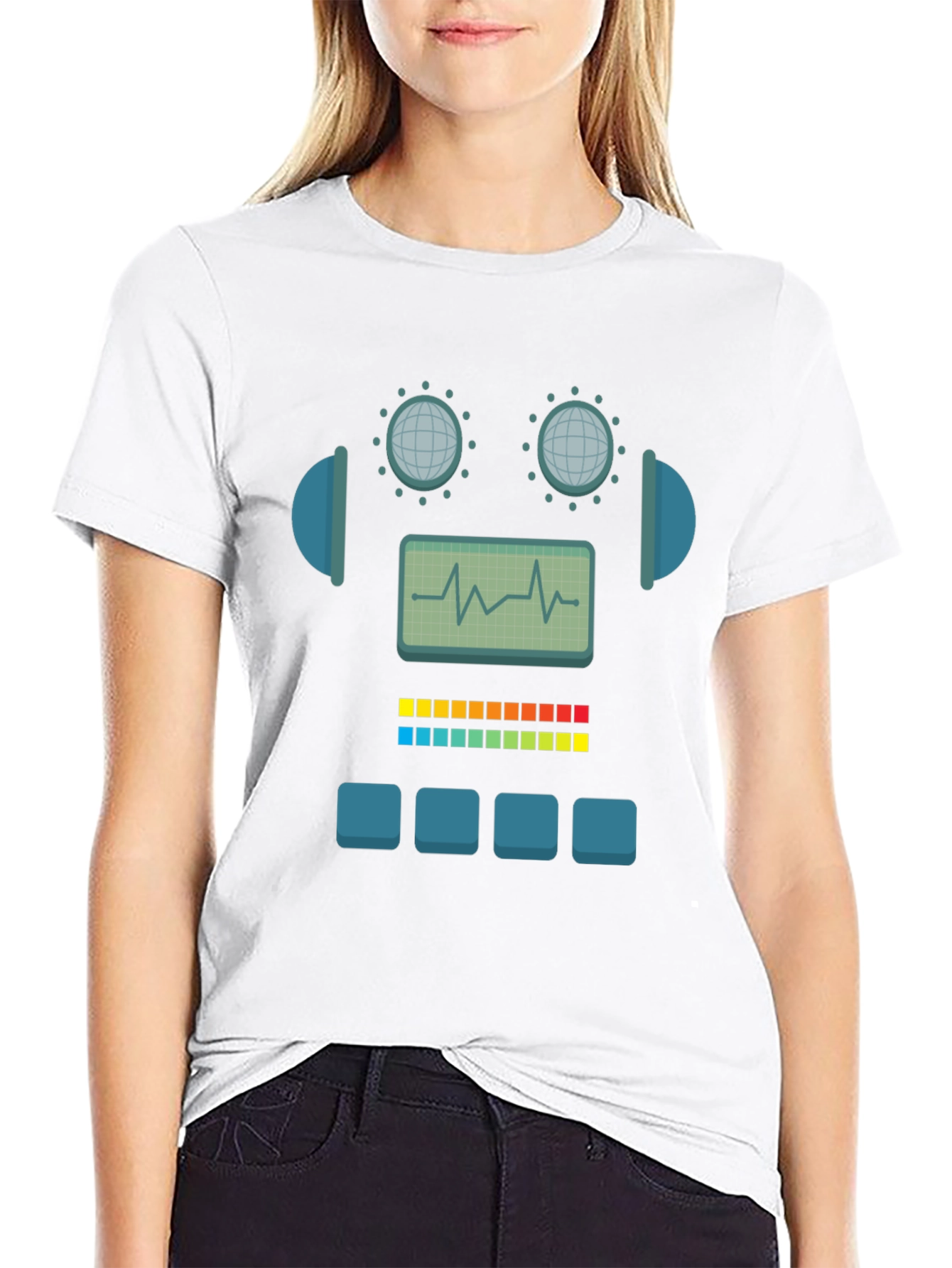 Robot Graphic Tee - Geek Chic Style