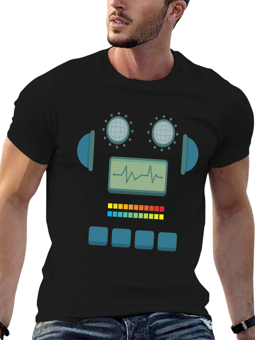 Robot Graphic Tee - Geek Chic Style