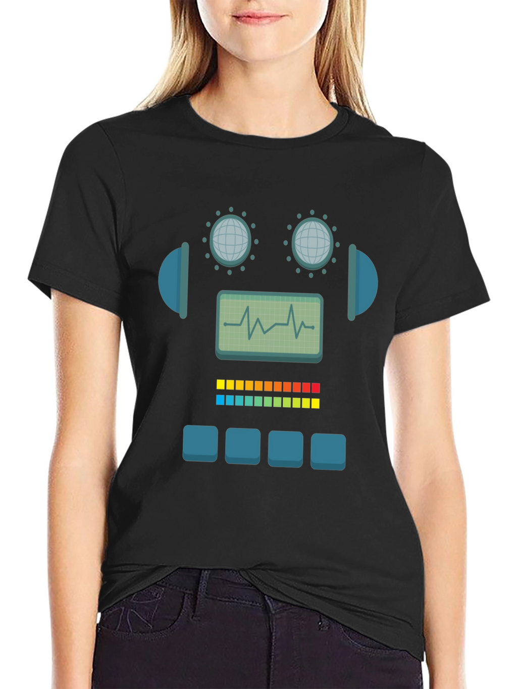 Robot Graphic Tee - Geek Chic Style