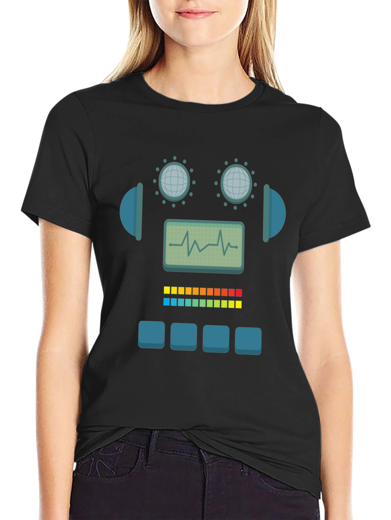 Robot Graphic Tee - Geek Chic Style