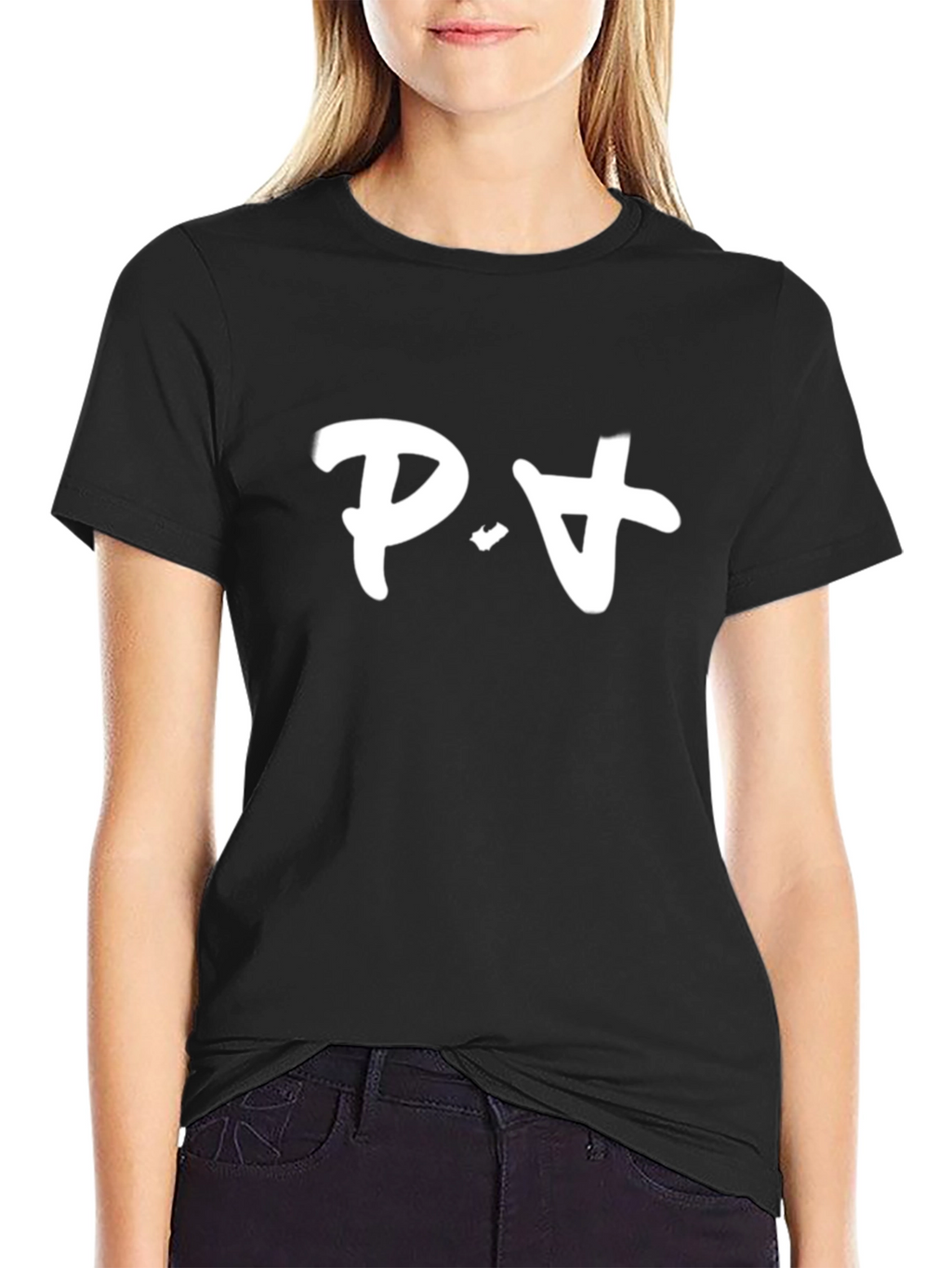 P.A. Black Cotton Tee - Stylish & Comfy