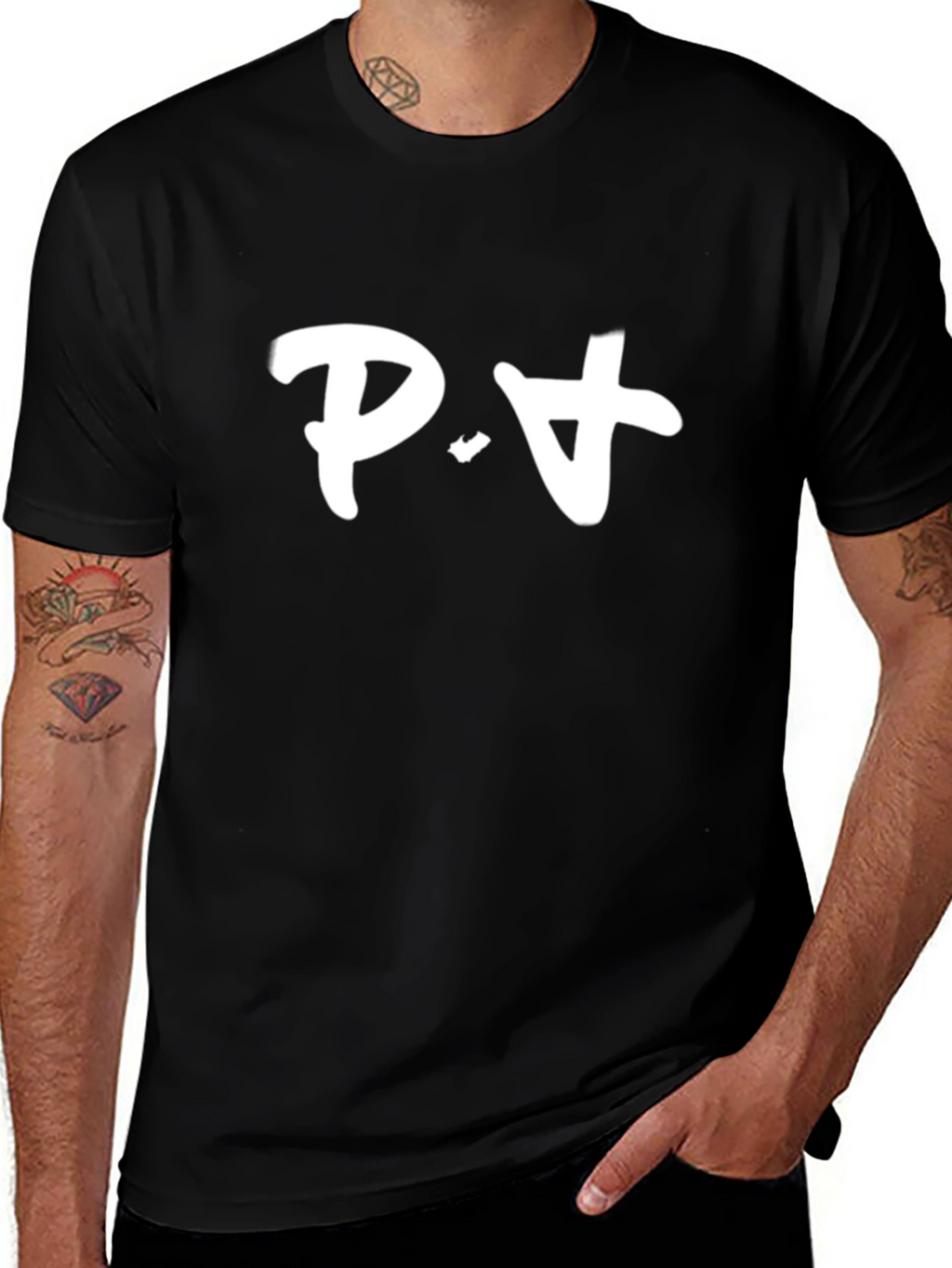 P.A. Black Cotton Tee - Stylish & Comfy