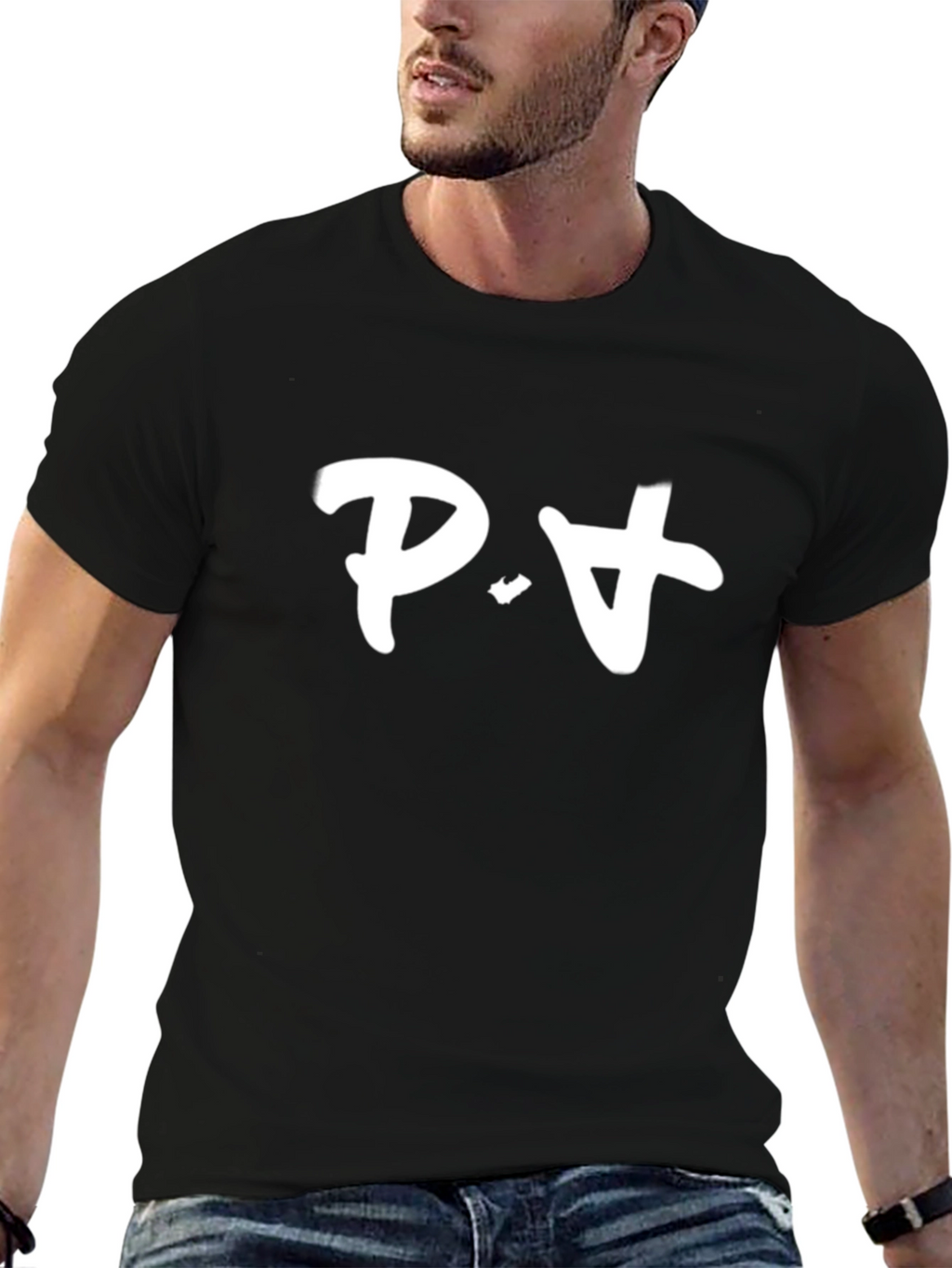 P.A. Black Cotton Tee - Stylish & Comfy