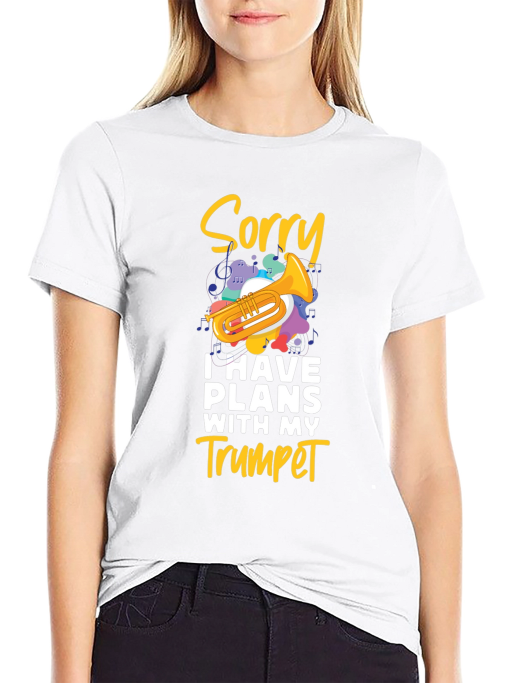 Sorry Trumpet Player Black T-Shirt