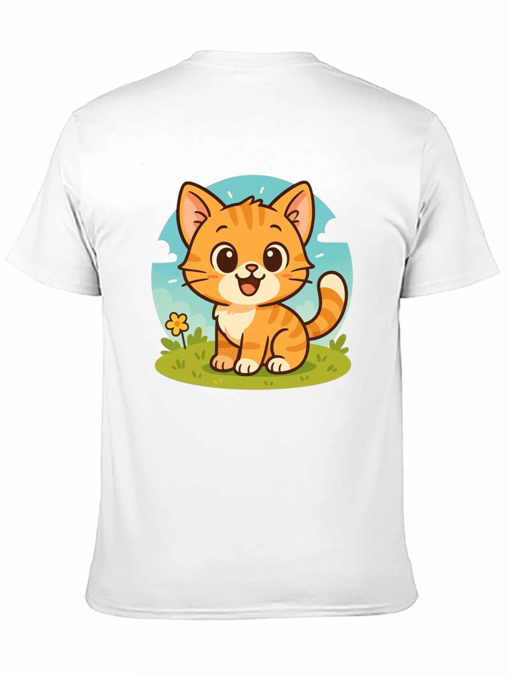 Cute Cartoon Cat Graphic T-Shirt - Unisex