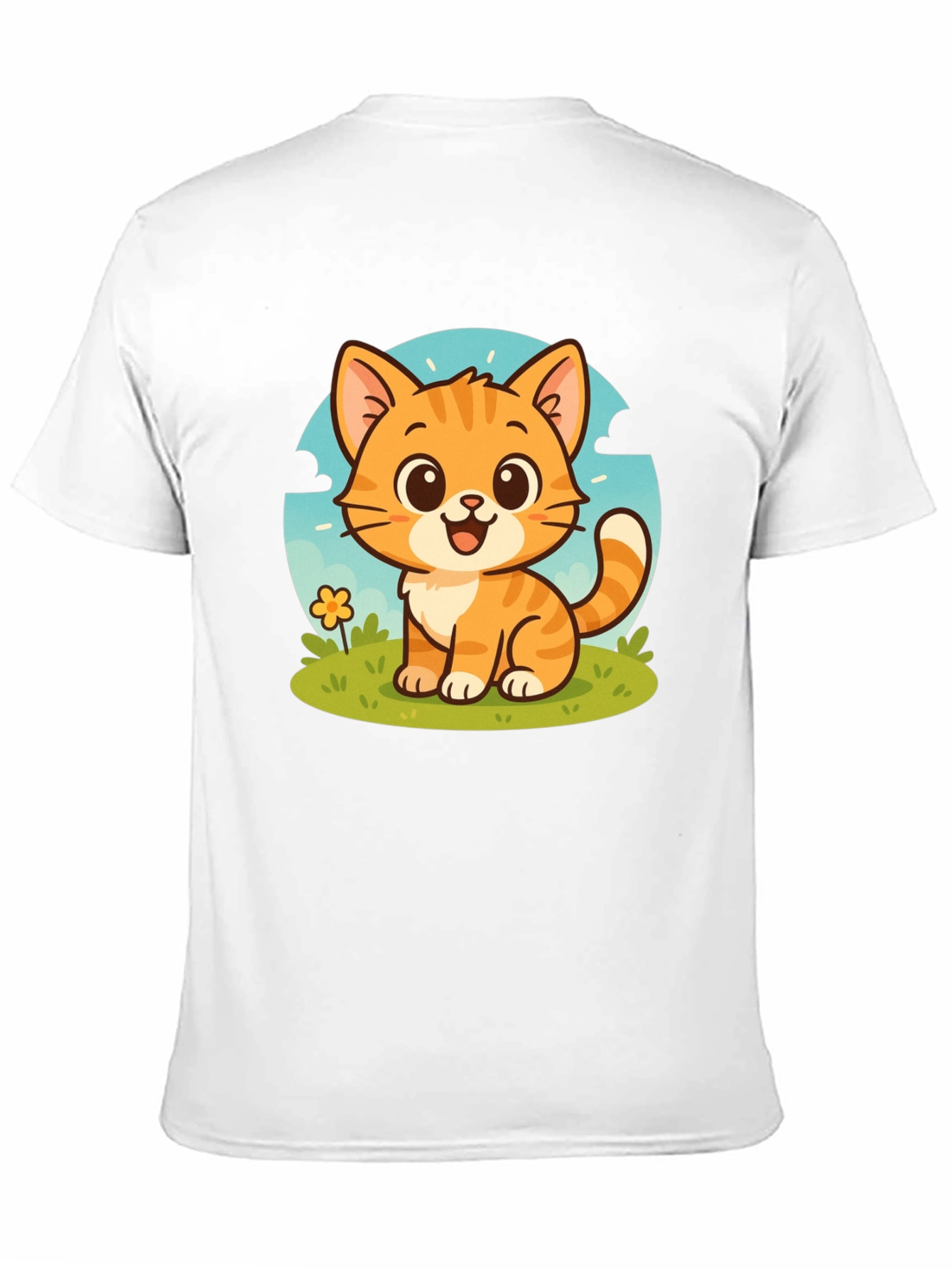 Cute Cartoon Cat Graphic T-Shirt - Unisex