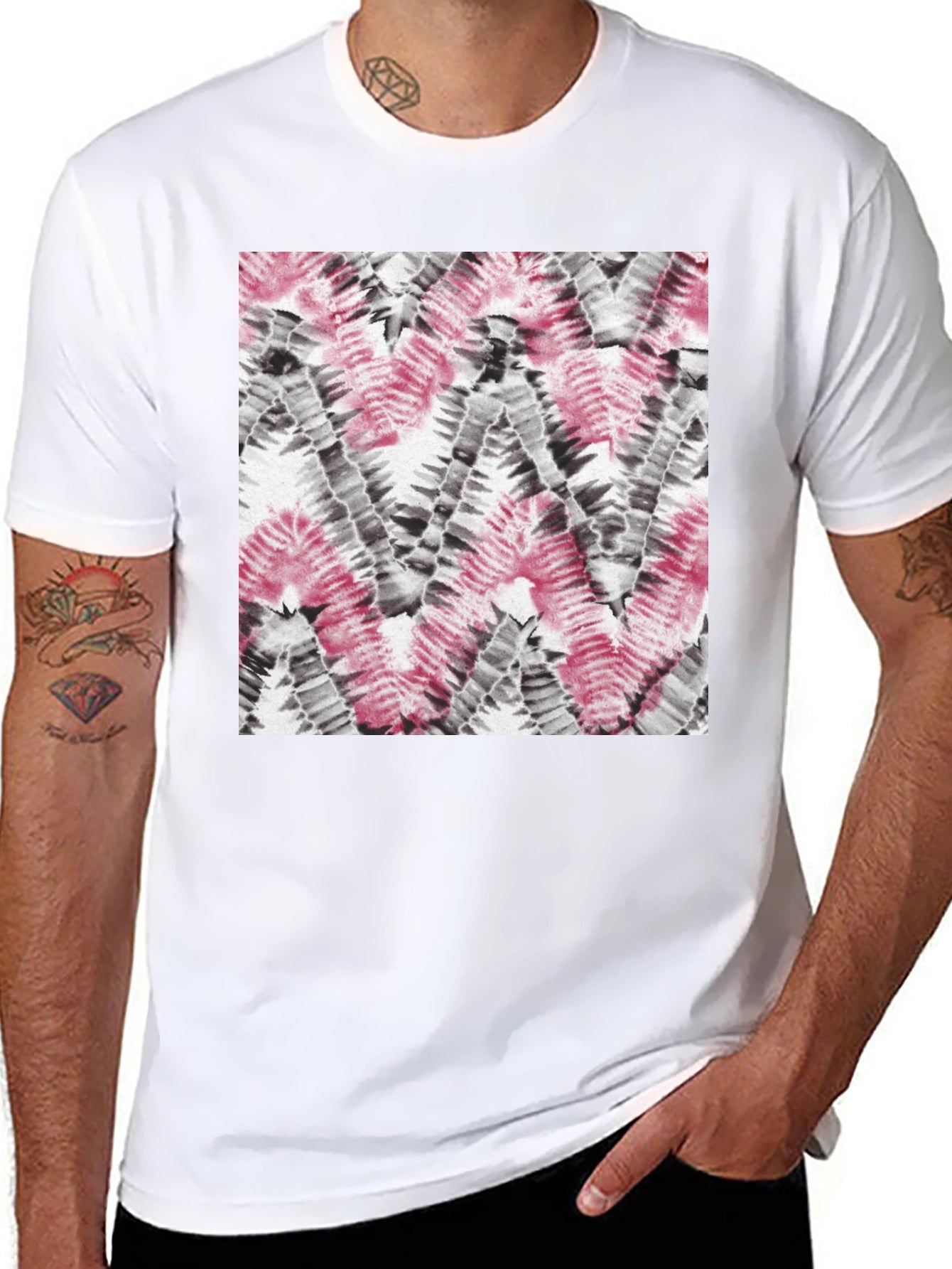 Cool Tie-Dye Pattern Black T-Shirt