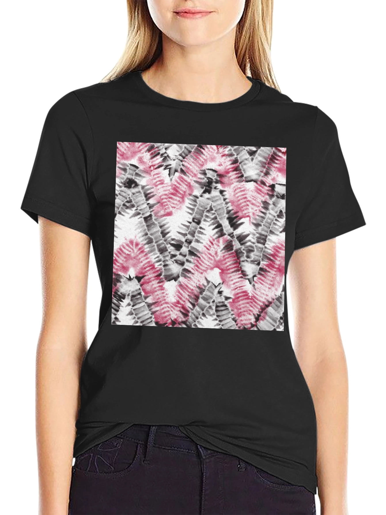 Cool Tie-Dye Pattern Black T-Shirt