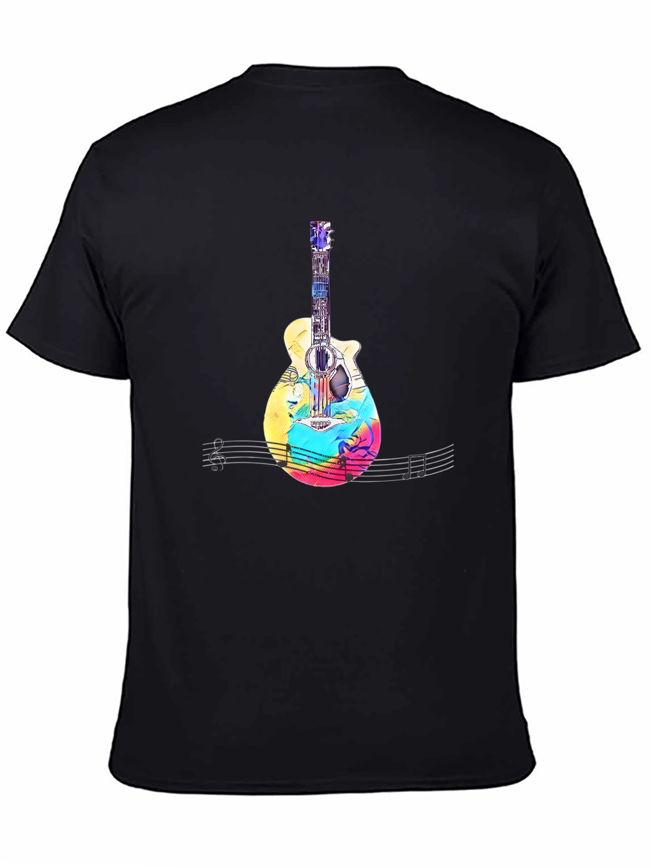 Colorful Guitar Graphic T-Shirt - Music Lover Tee