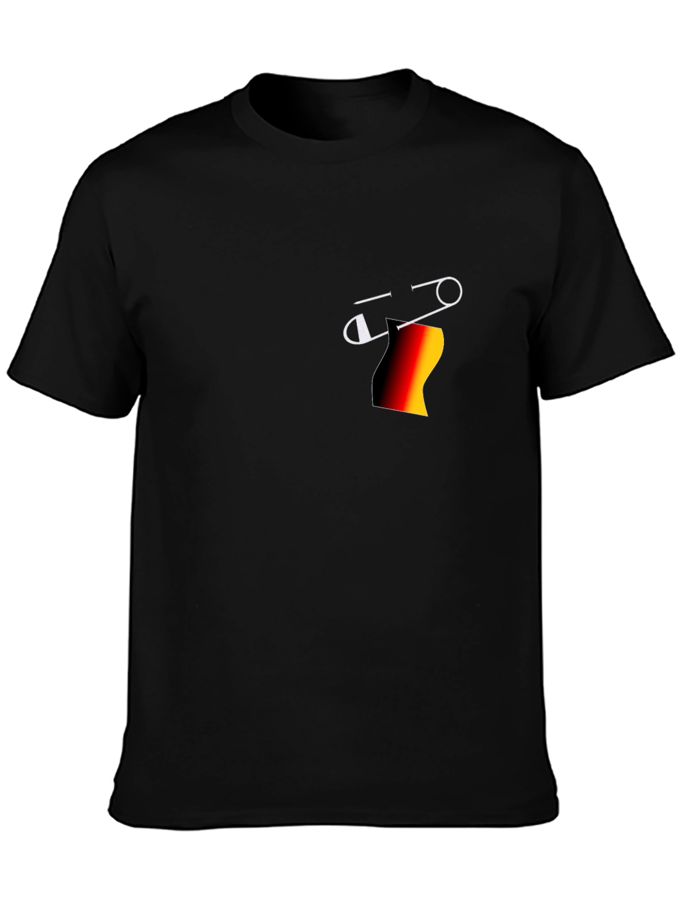 Stylish Black T-Shirt with Pin Design