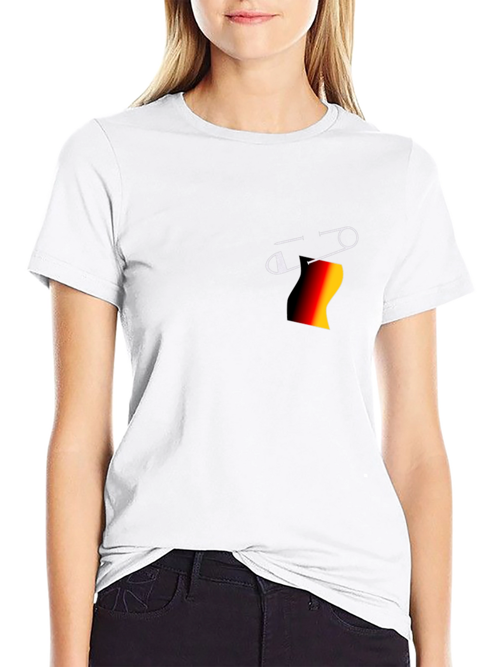 Stylish Black T-Shirt with Pin Design
